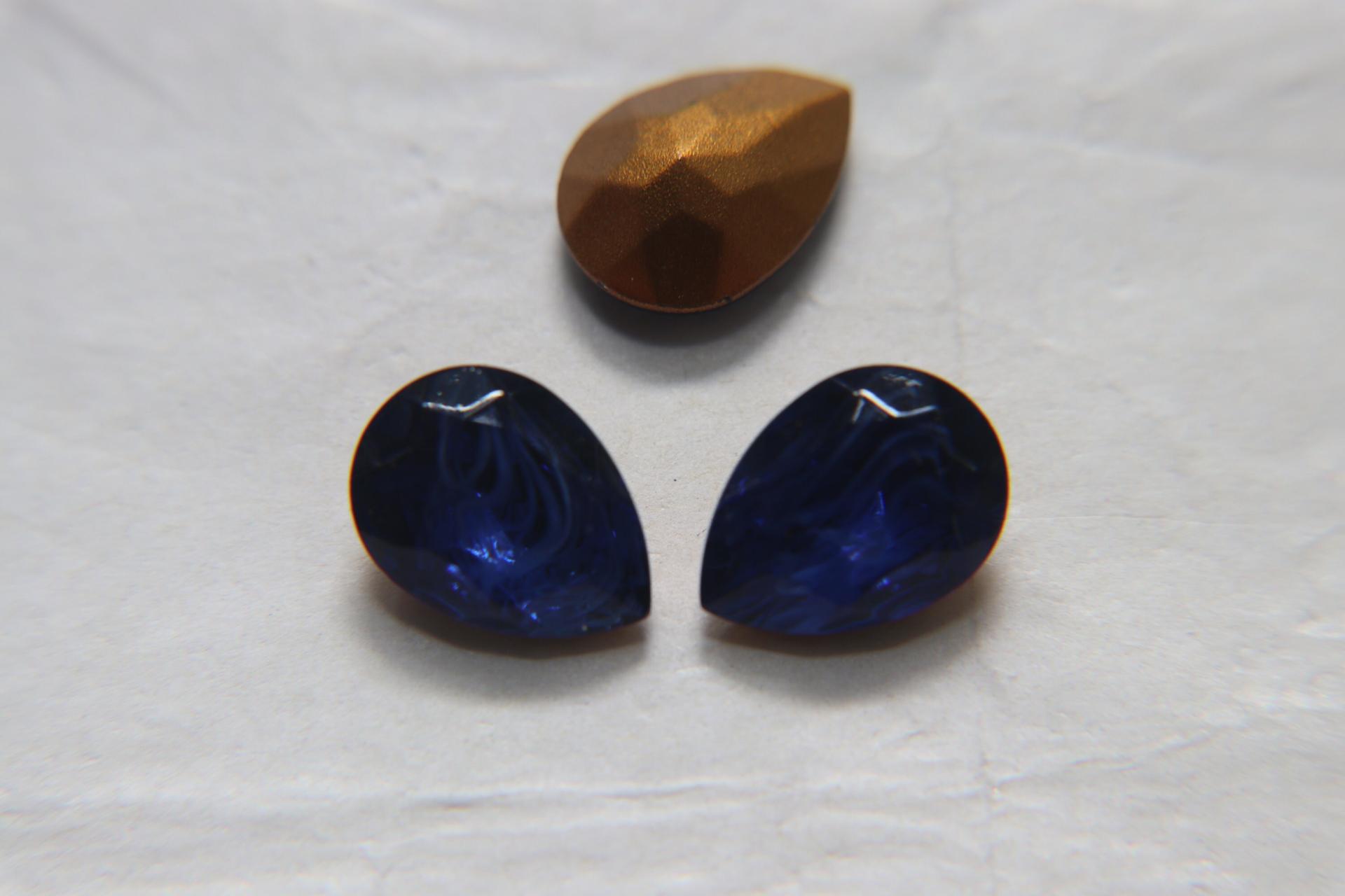 Vintage Swarovski 18x13 mm Vintage Blue Givre Swirls Oval Shape Gold Foiled 4320 Premier Crystal Rhinestones 2/6/12/24 Pieces gemstones