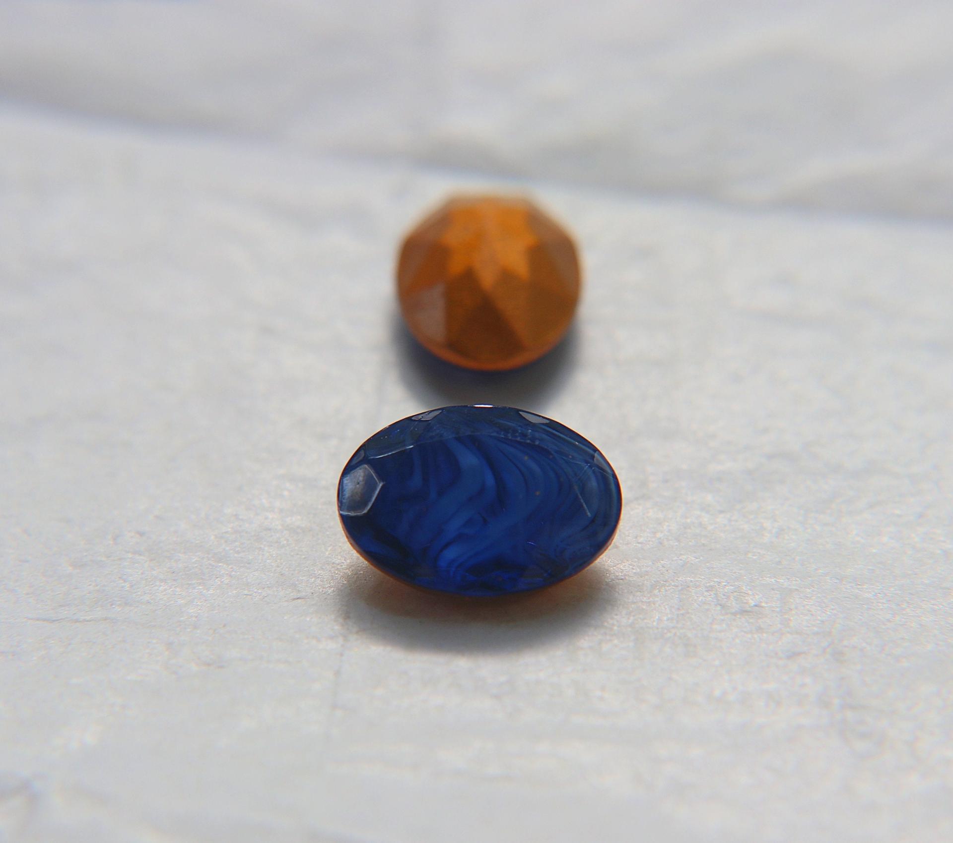 Vintage Swarovski 18x13 mm Vintage Blue Givre Swirls Oval Shape Gold Foiled Premier Crystal Rhinestones 2/6/12/24 Pieces gemstones