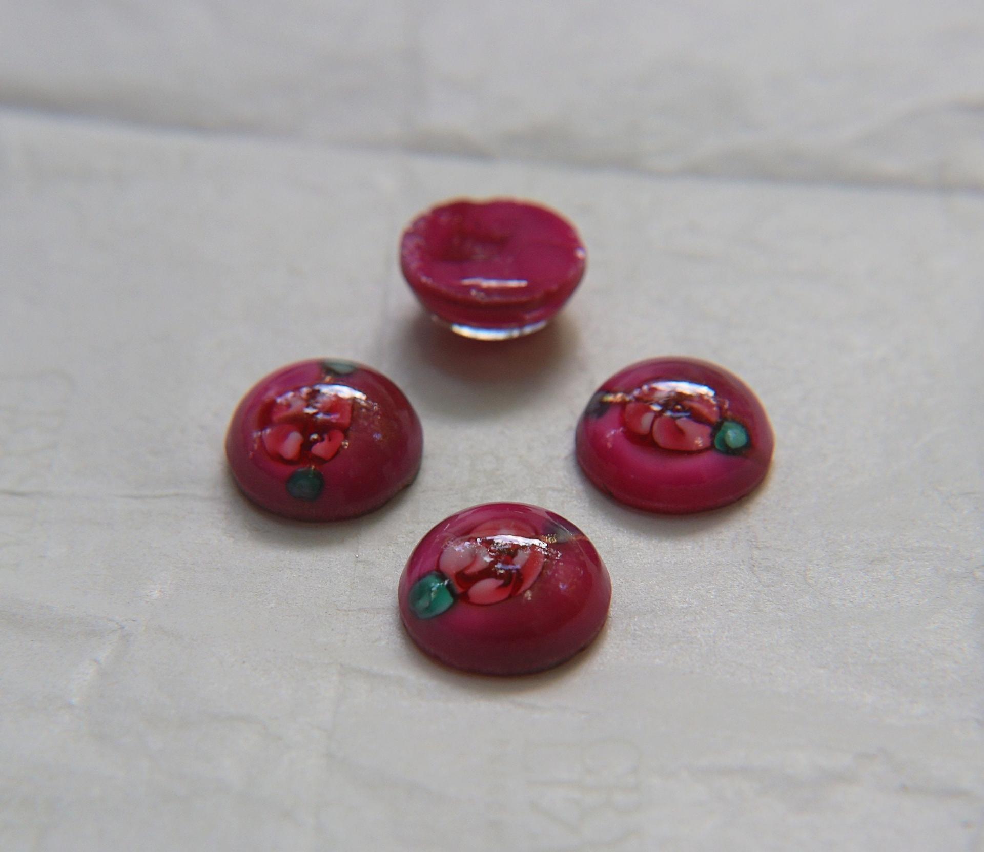Swarovski 16 mm Vintage Flat Back Round Cabochon Cabs with Flower design 1/2/6/24 Pieces
