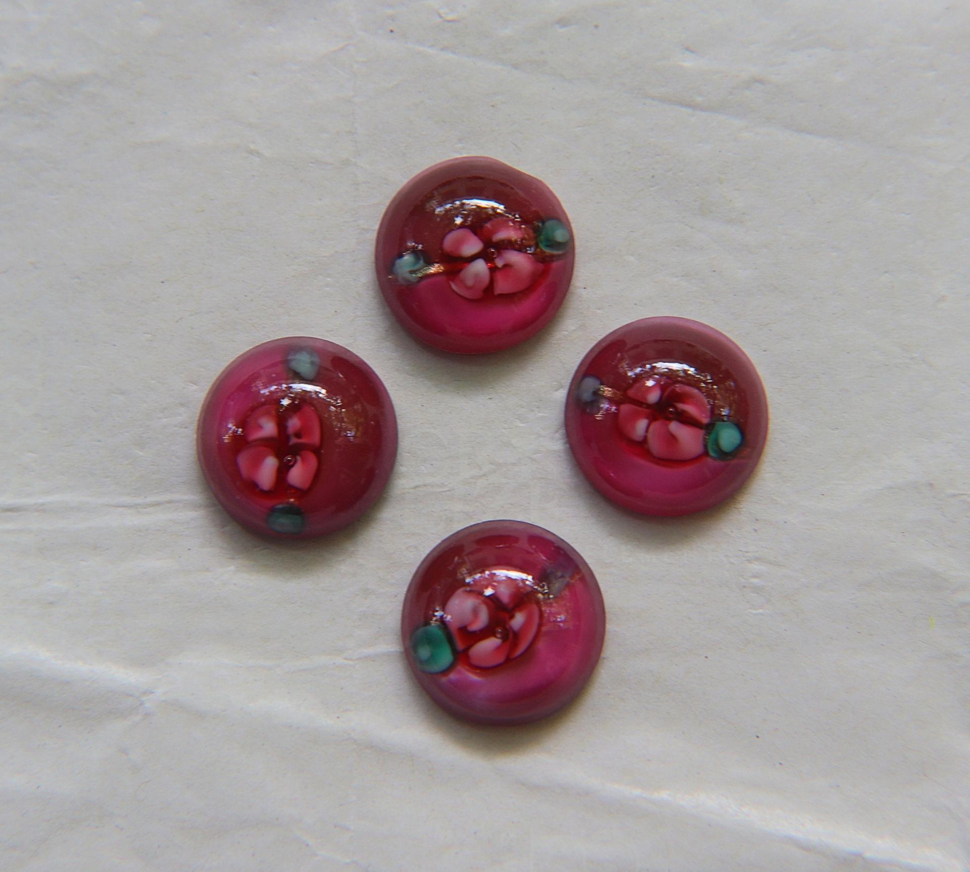 Swarovski 16 mm Vintage Flat Back Round Cabochon Cabs with Flower design 1/2/6/24 Pieces