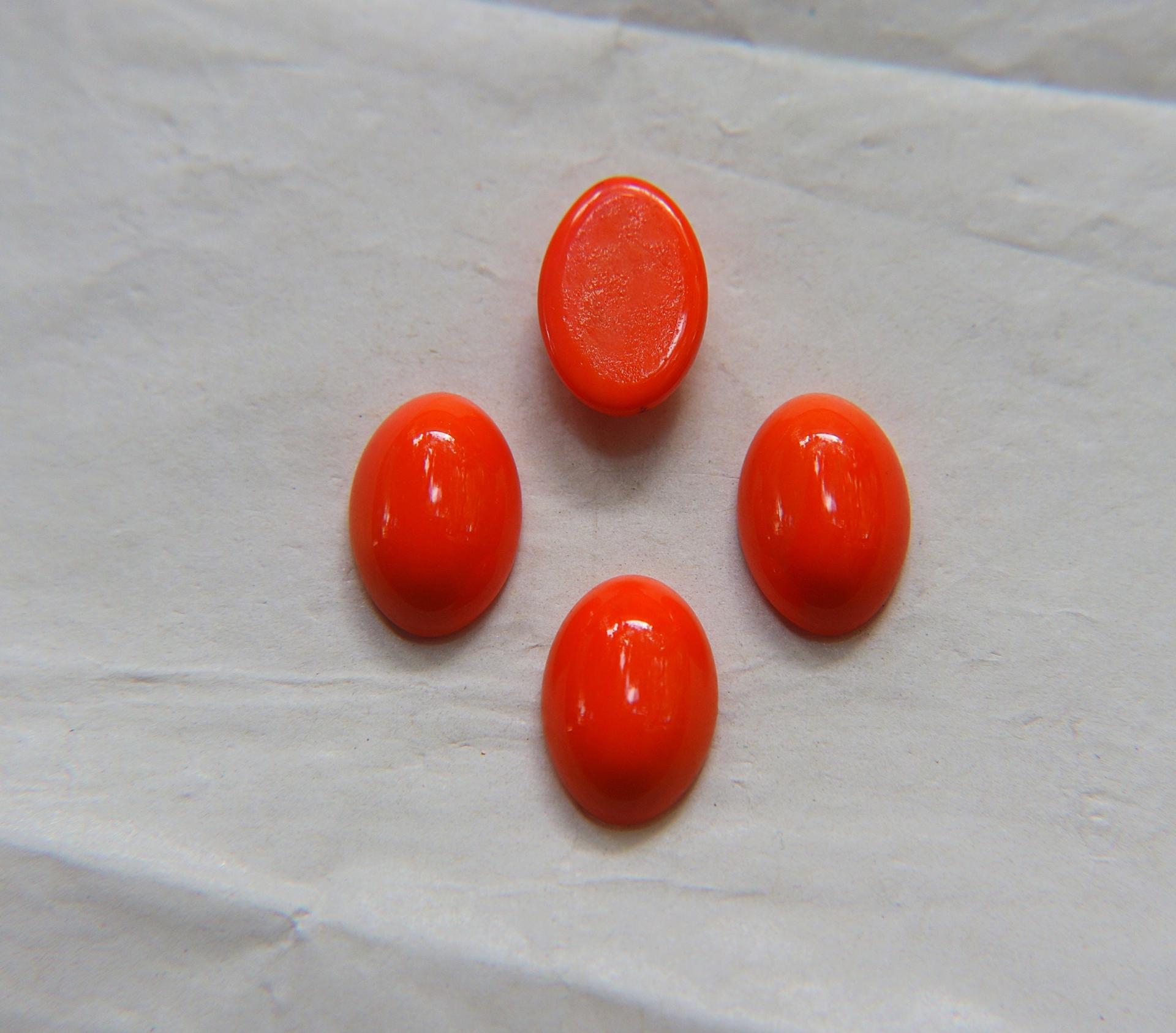 Swarovski 16x11 mm Vintage Crystal Flat Back Oval Cabochon Cabs in Opaque Orange 2/6 Pieces