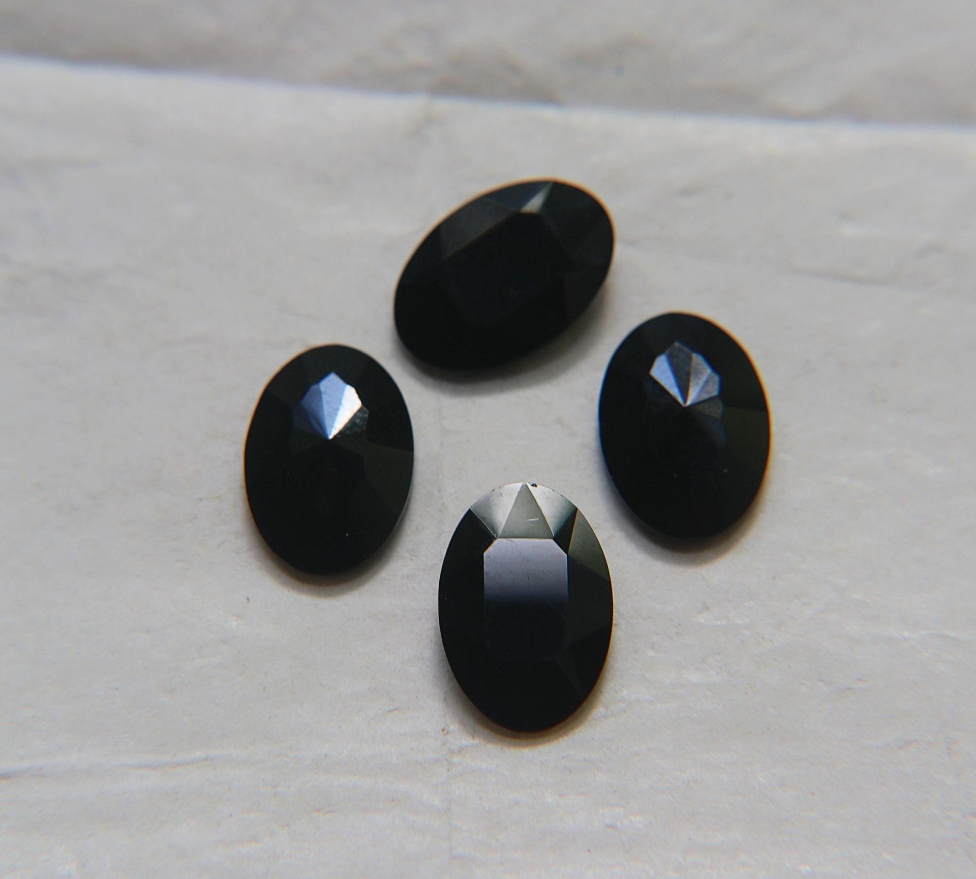Vintage Swarovski 16x11 mm Jet Oval Shape Fancy stones Premier Crystal Rhinestones 2/6/12/24 Pieces gemstones