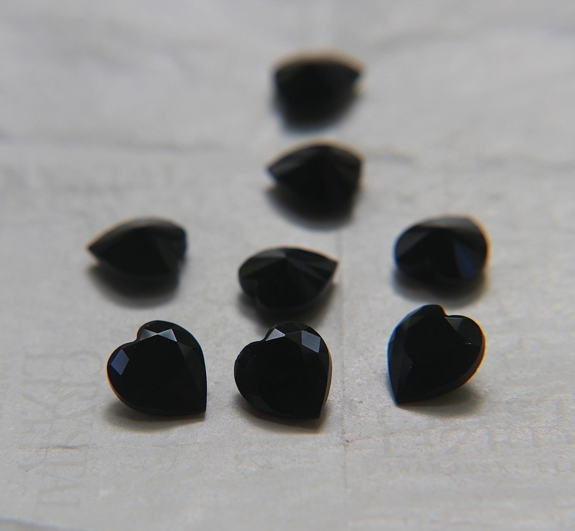 Swarovski Vintage Heart Rhinestones - 11X10.5 mm in Jet unfoiled 12/24/48 Pieces fancy stones, jewelry making