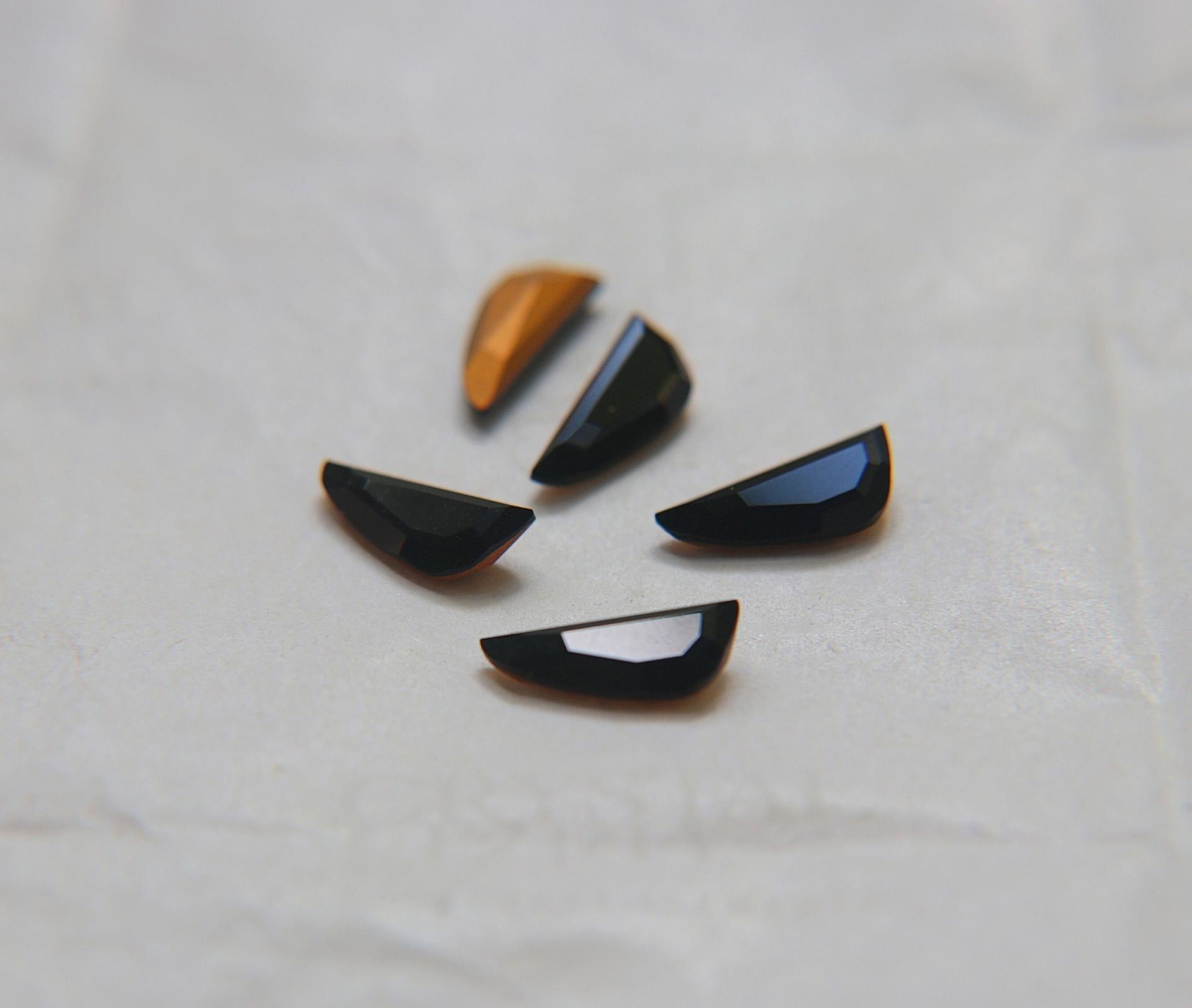 Vintage Swarovski 14x6 mm unusual sword Shape Jet Fancy stones Premier Crystal Rhinestones 6/12/24/72 Pieces gemstones