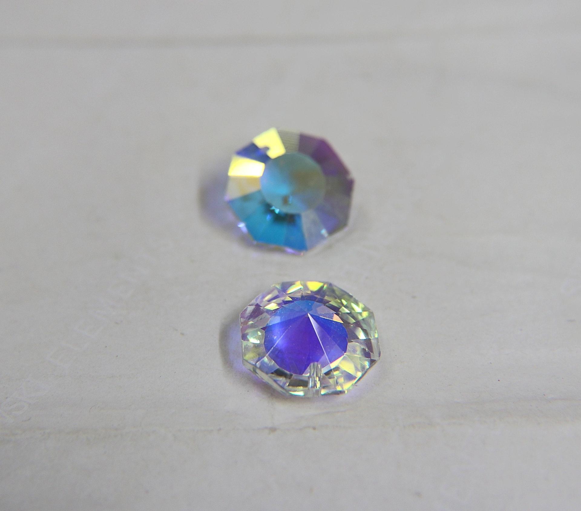 19 MM Swarovski Crystal Aurore Boreale Hexagon Pendant Beads Crystal drops vintage findings, jewelry making, wedding decorations