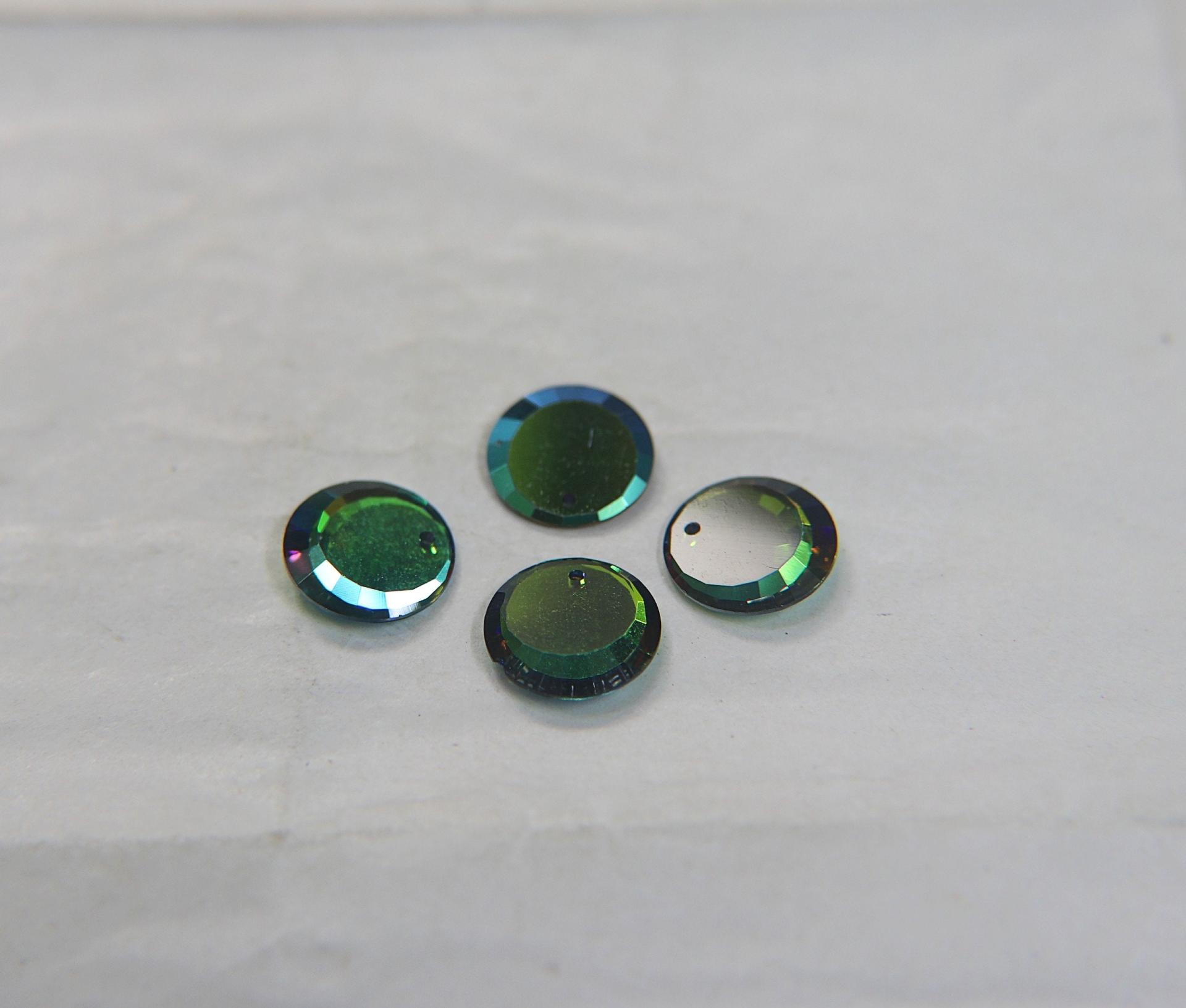 12mm Very Rare Vintage Premium Swarovski Round Crescent Crystal in Vitrail Medium 6210 Crystal Clear drop 2/6/12 Pieces vintage findings