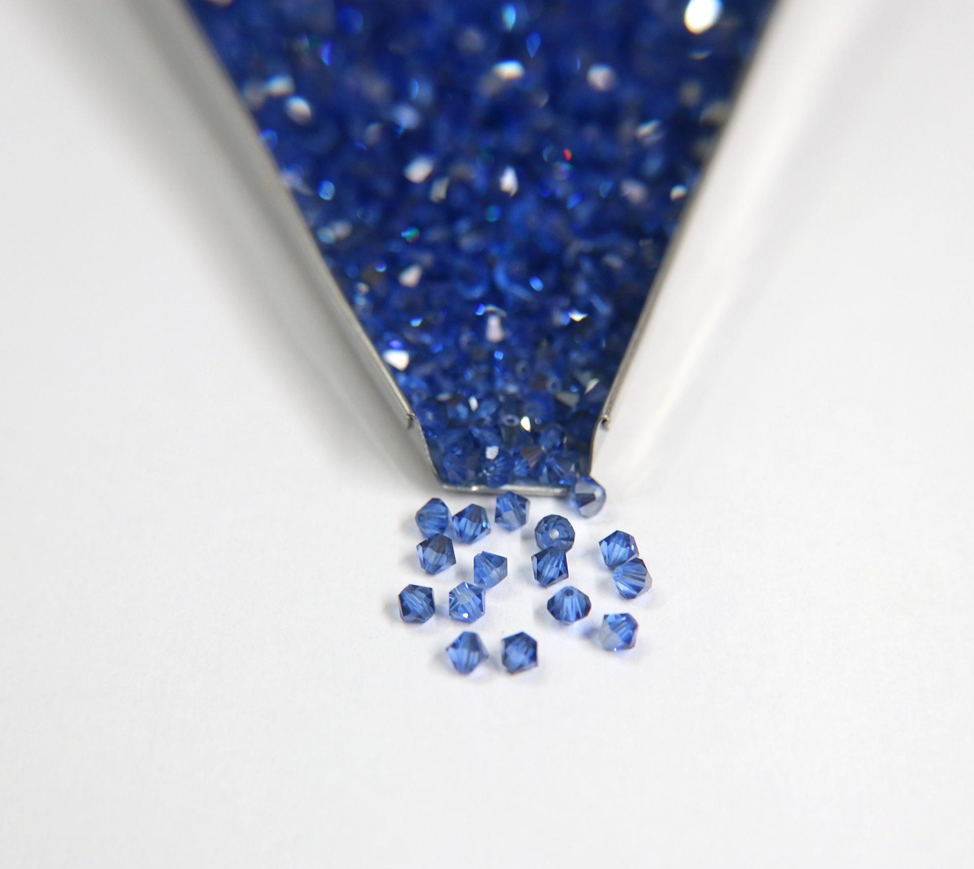 4mm Sapphire Satin Swarovski Bicone Beads 36/72/144/432/720 Pieces Rare findings, jewelry making, craft supplies, embellishment, craft