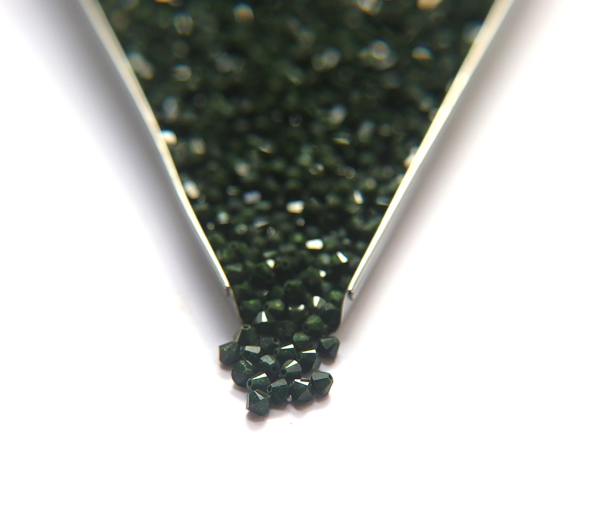 4mm Rare Vintage Swarovski Mosiac Emerald Bicone 36/72/144/432/720 Pieces Jewelry Beads Made in Austria, embroidery materials, embellishment