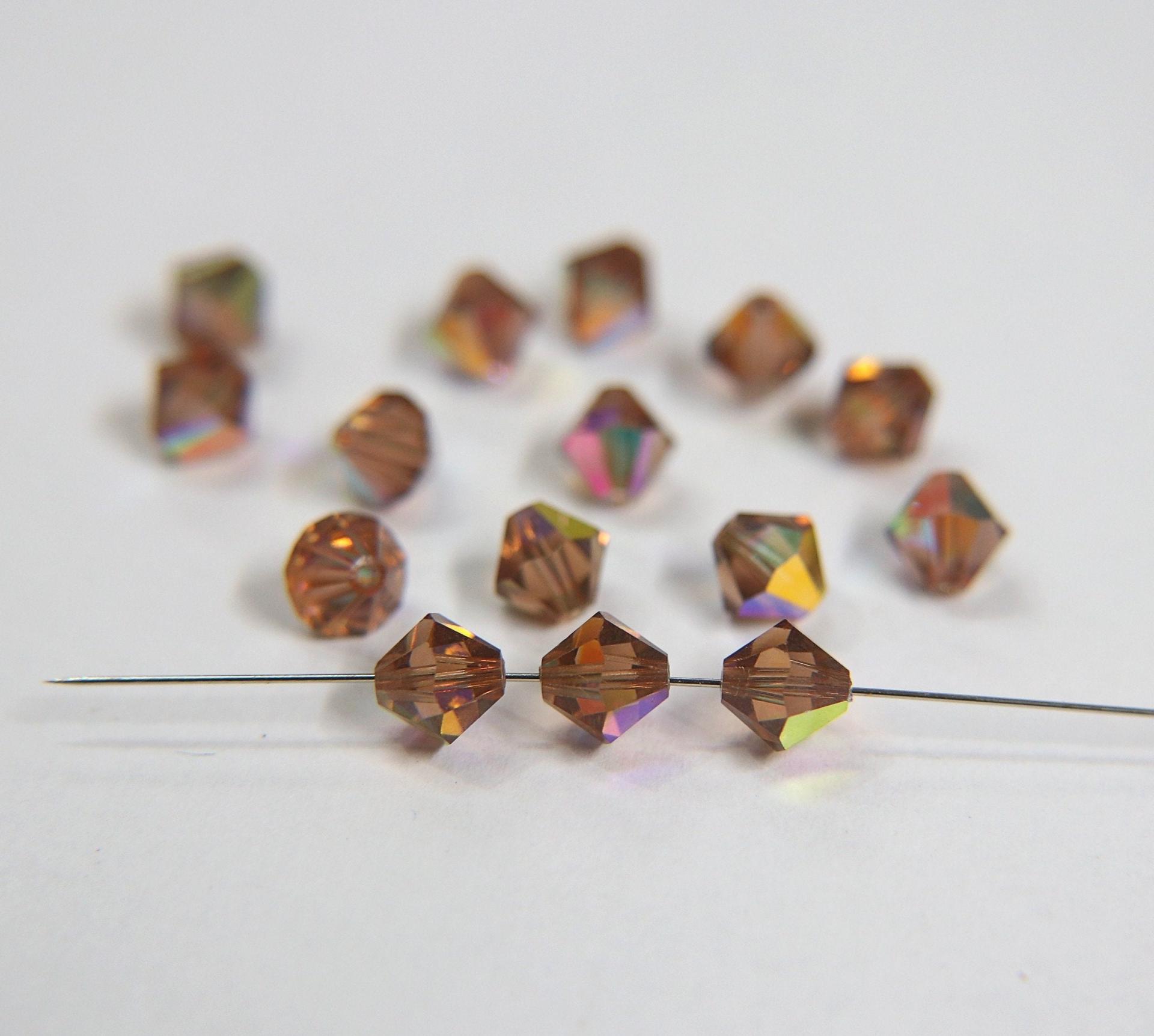 8mm Light Smoked Topaz Aurore Boreale Swarovski Bicone Cuts 12/36/72/144/288 Pieces embroidery materials, jewelry making