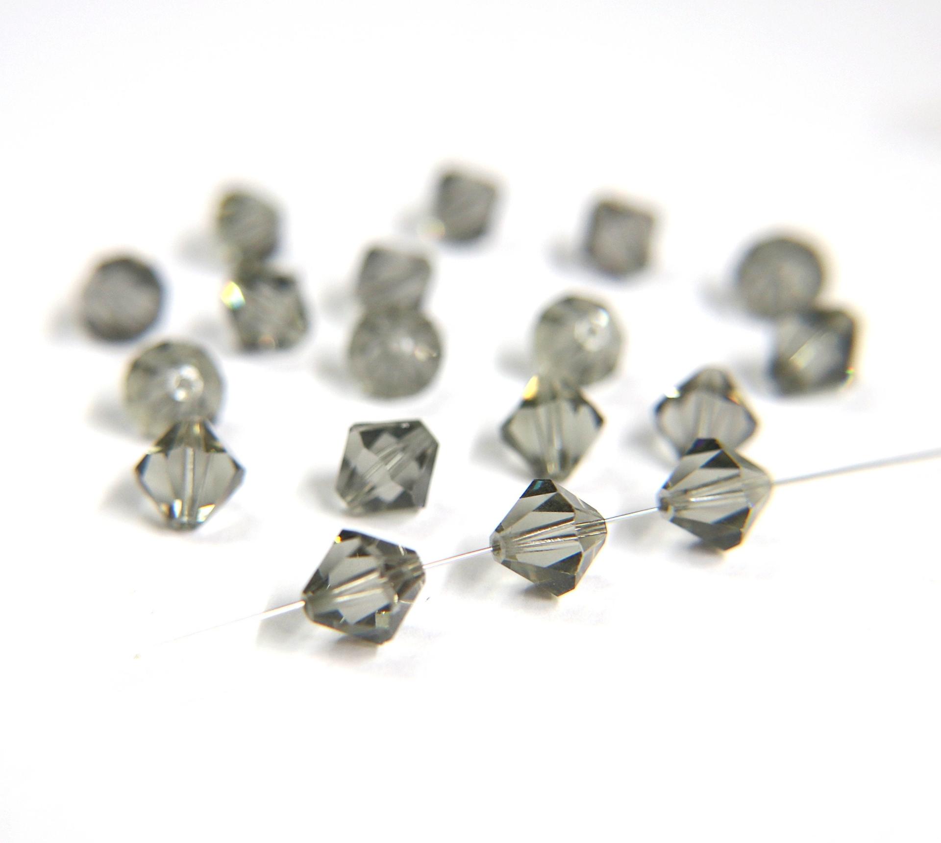 10MM Black Diamond Vintage Swarovski Bicone Beads 12/36/72/144/288 Pieces Haute couture embellishments, premium beads, vintage