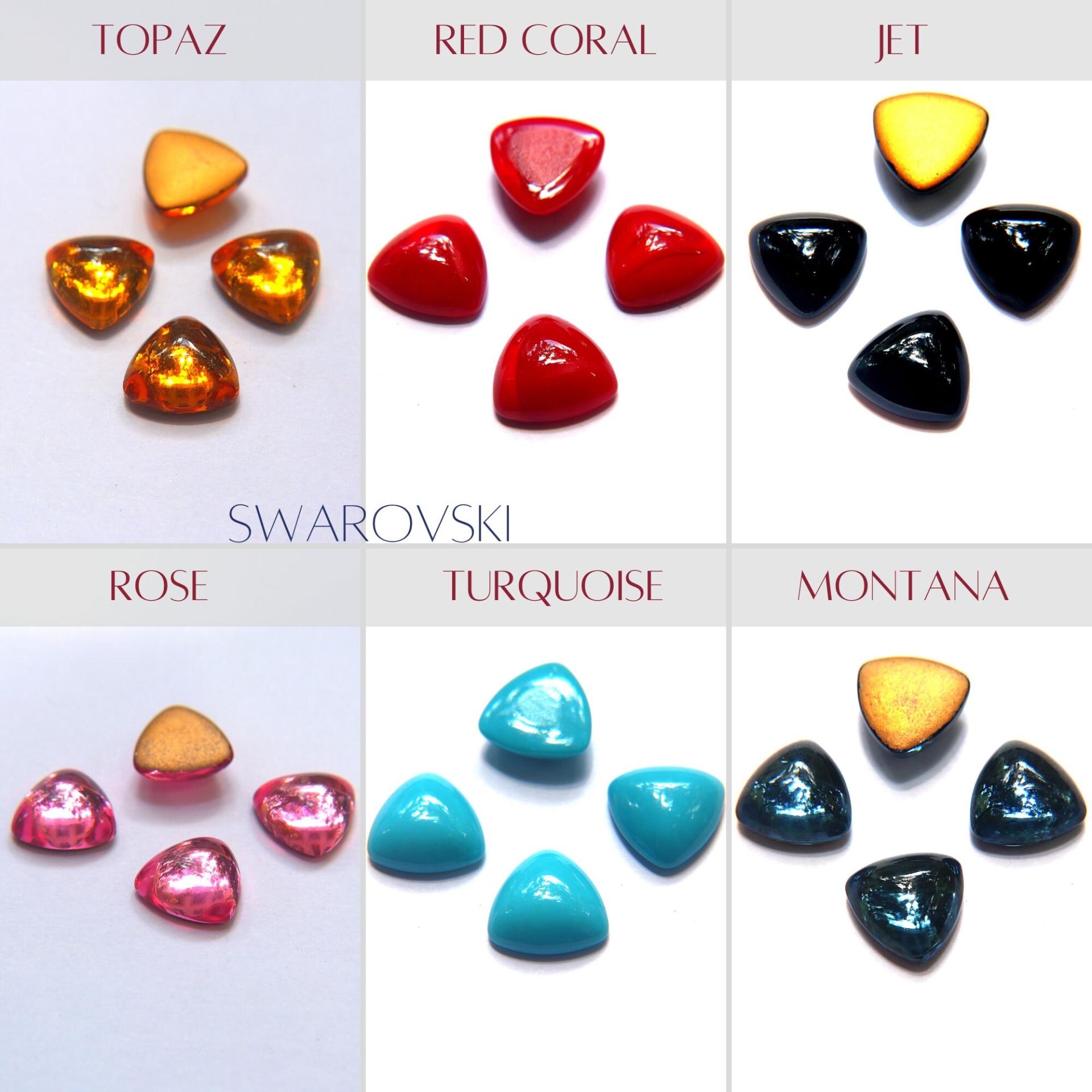 Swarovski 14 mm Vintage Flat Back Triangle Cabochon Cabs 2/6/12/36 pieces home decorations / jewelry making