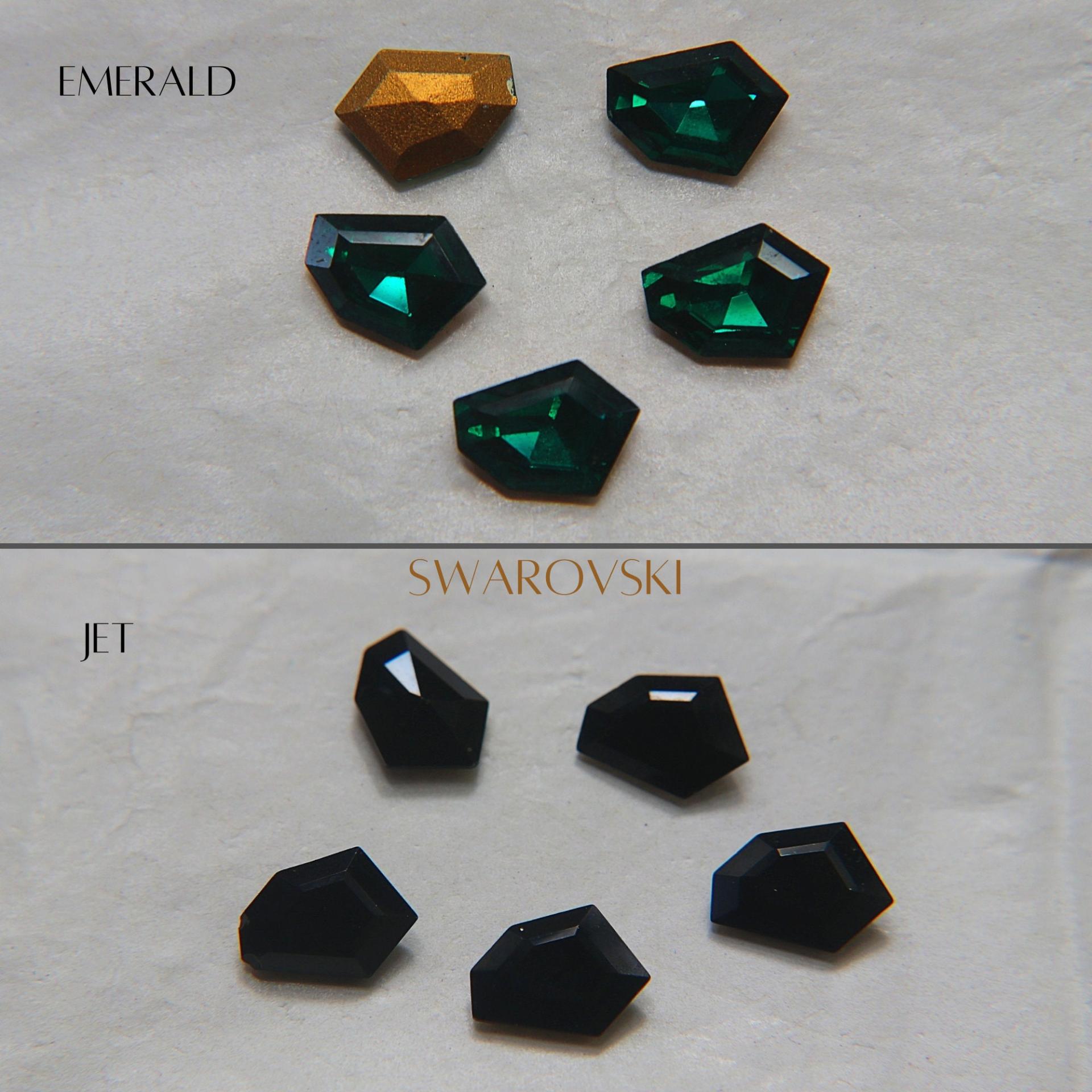Vintage Swarovski 12 x 9 mm unusual shape Fancy rare stones (2 Colours) 6/12/36/144 Pieces gemstones, jewlery making, color zirconium