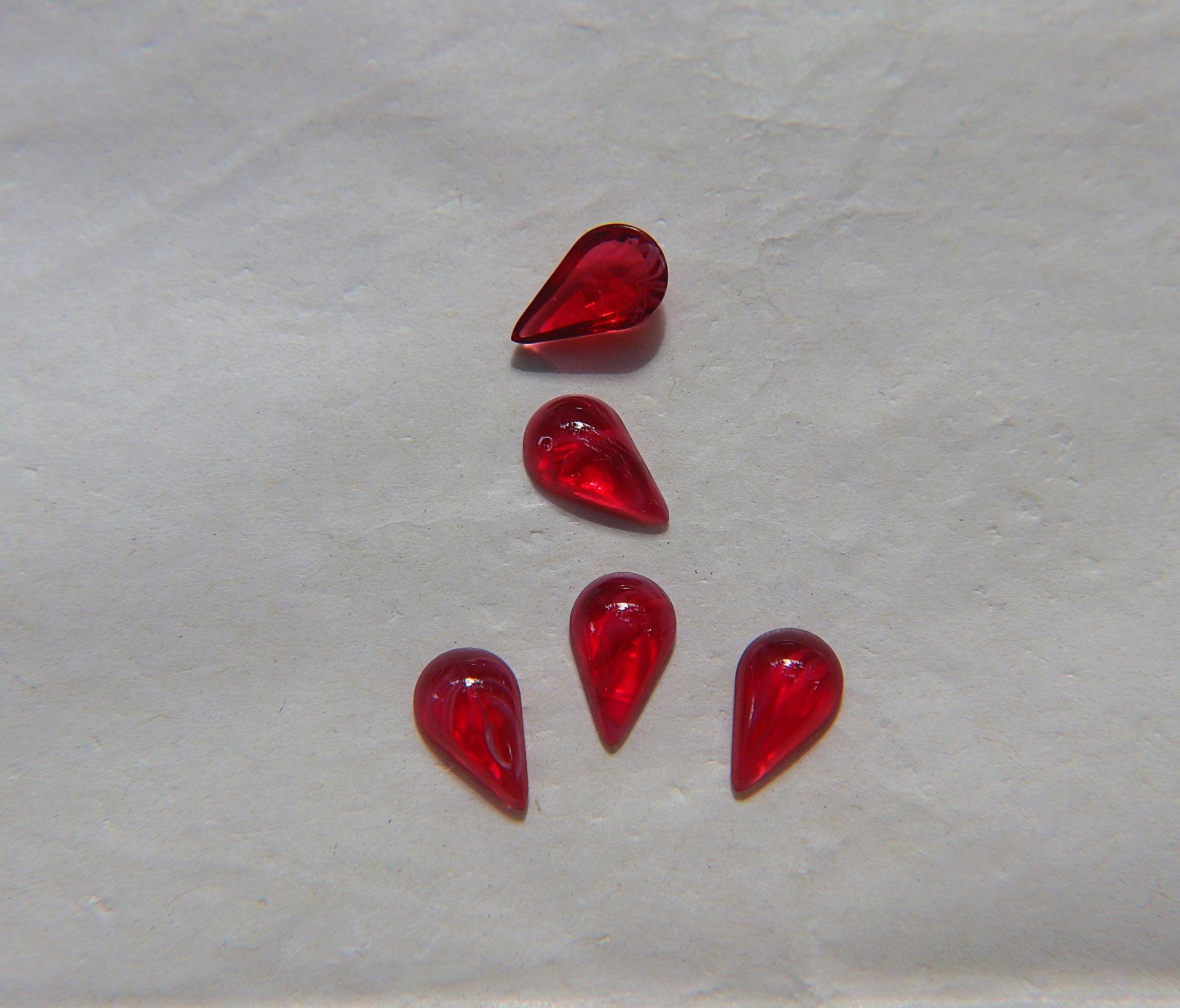 10X6 mm vintage Cabochon flat back Tear drops Swarovski glass cabs, cabochons