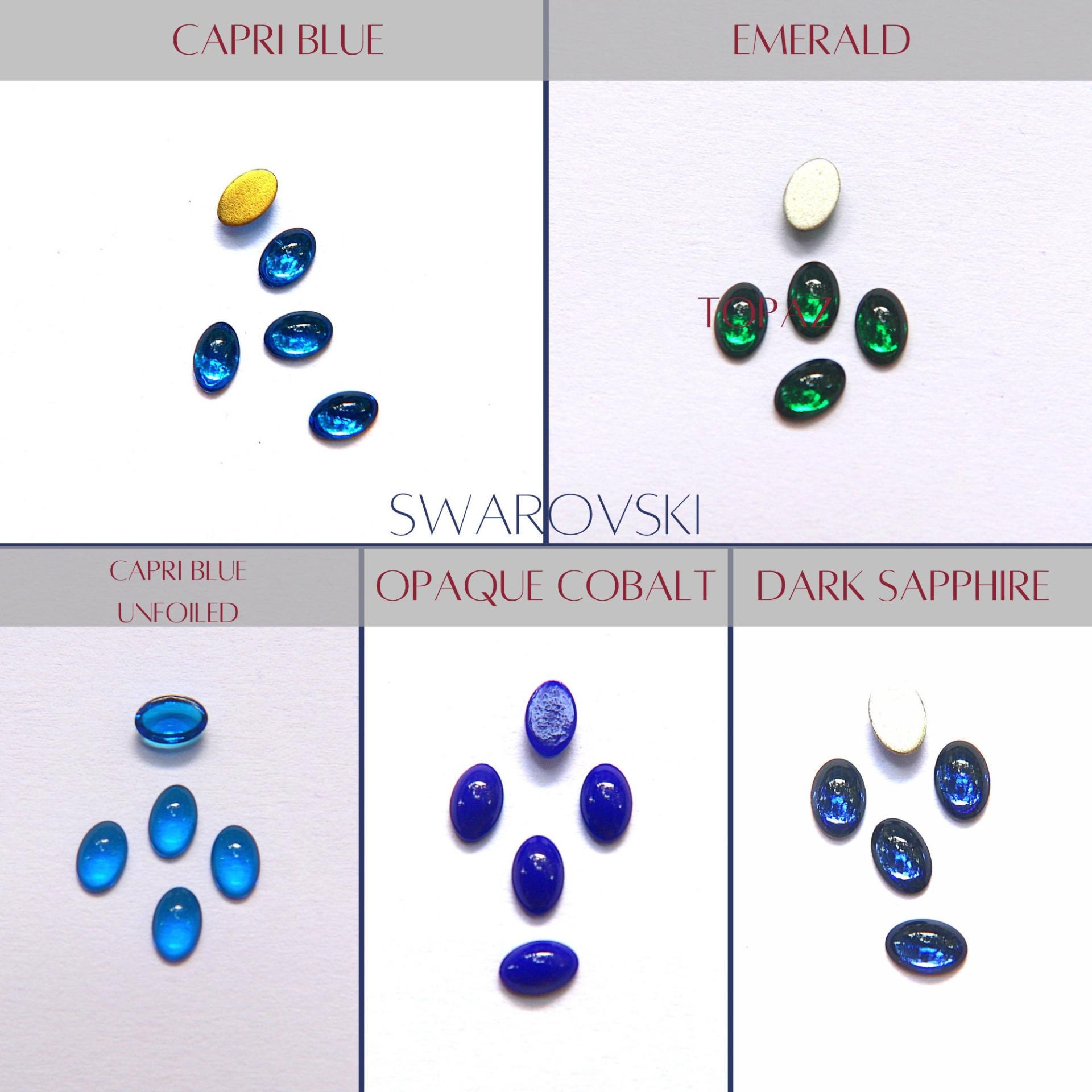 Swarovski 6X4 mm Vintage Flat Back Oval Cabochon Cabs (5 Colours) 36/72/144/288/720 Pieces