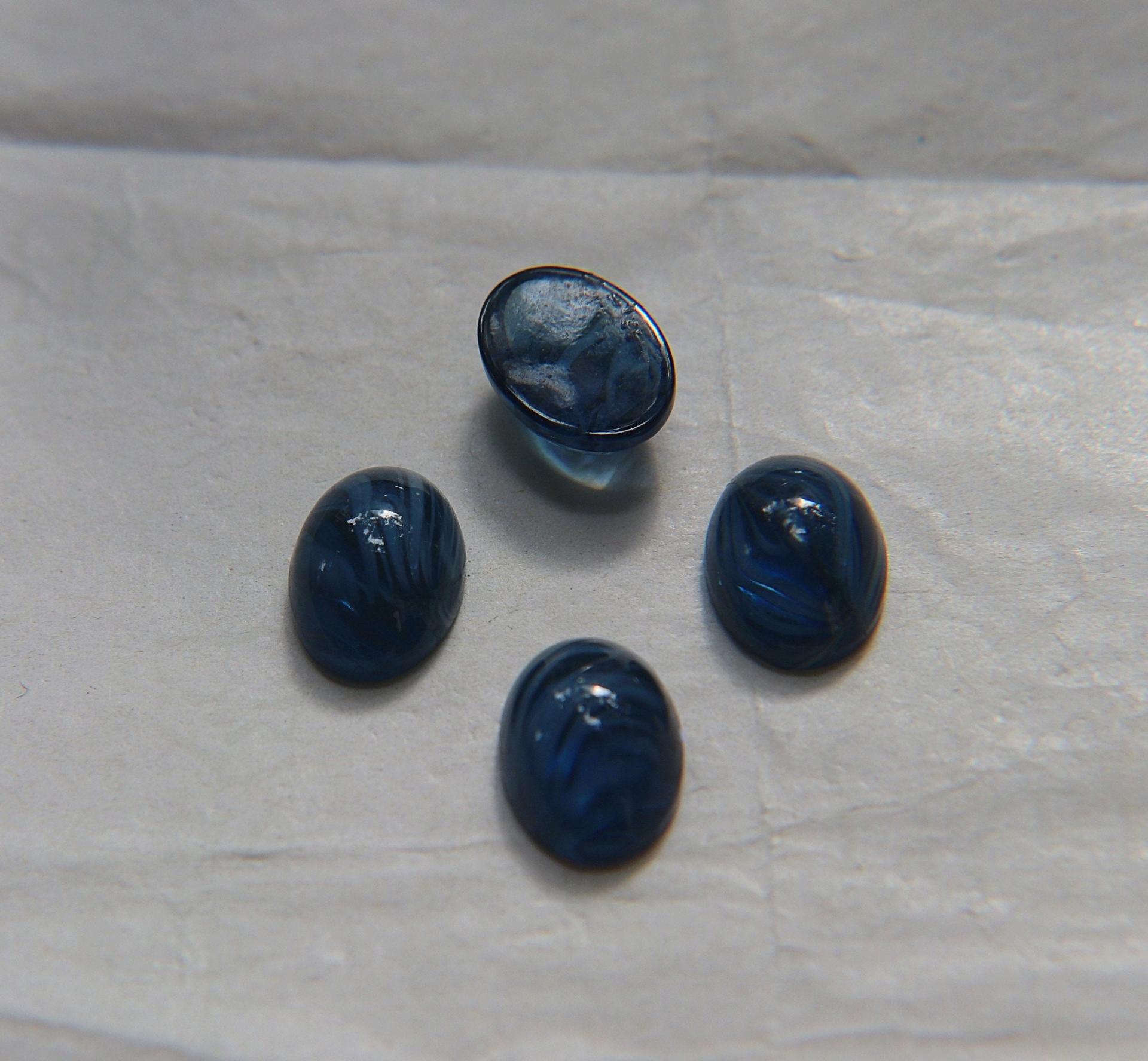 Swarovski 14x10 mm Vintage Montana Givre Swirls Flat Back Oval Cabochon Cabs in Crystal foiled 12/36/72/144 Pieces