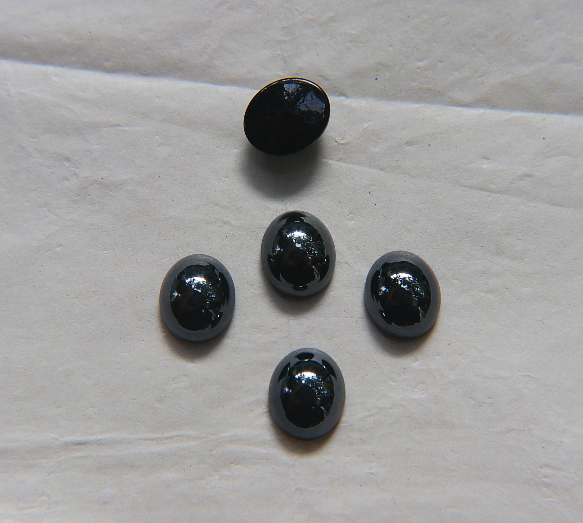 Swarovski 12x10 mm Vintage Jet Hematite Flat Back Oval foiled Cabochon Cabs in Crystal foiled 2/12/36/72/144 Pieces