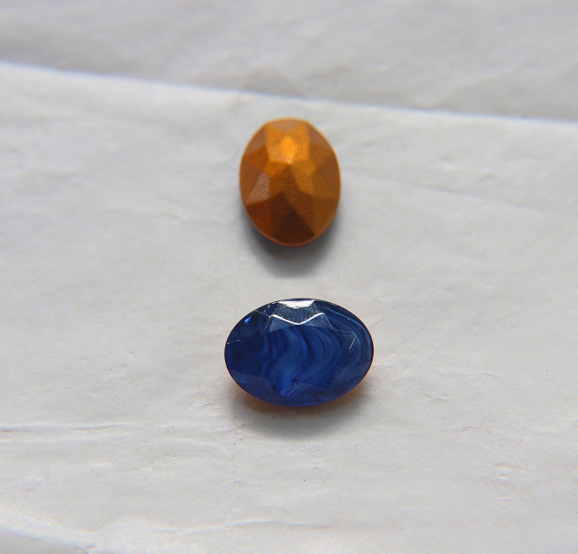 Vintage Swarovski 18x13 mm Vintage Blue Givre Swirls Oval Shape Gold Foiled Premier Crystal Rhinestones 2/6/12/24 Pieces gemstones