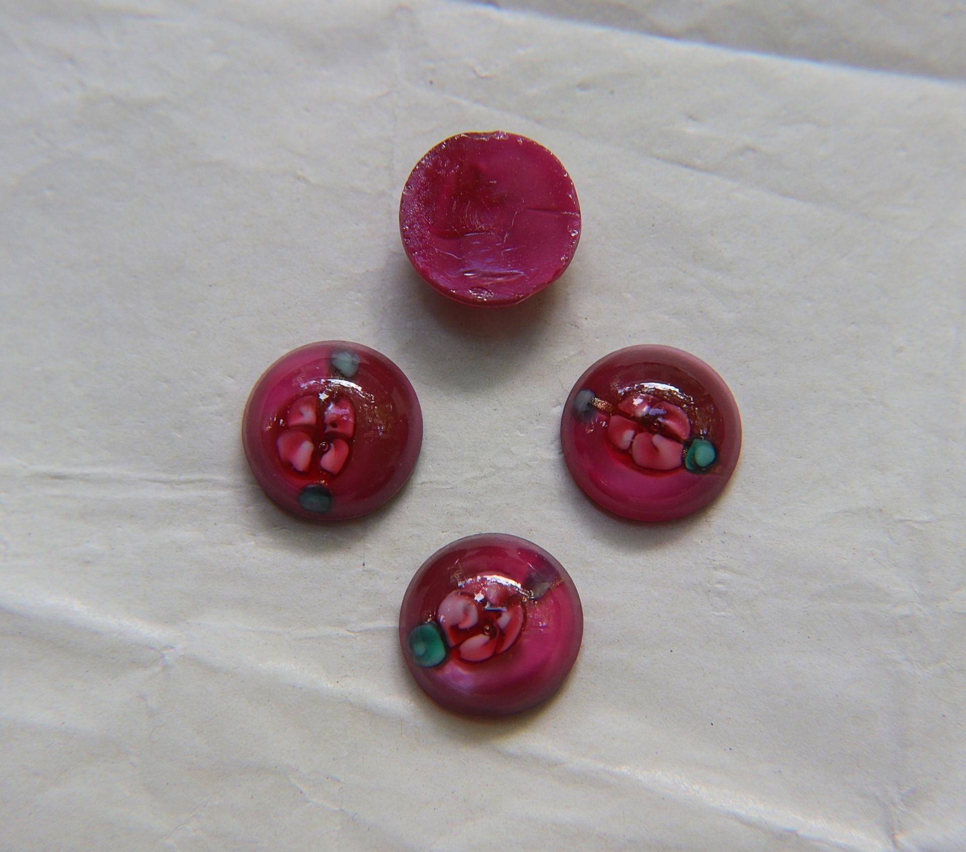 Swarovski 16 mm Vintage Flat Back Round Cabochon Cabs with Flower design 1/2/6/24 Pieces