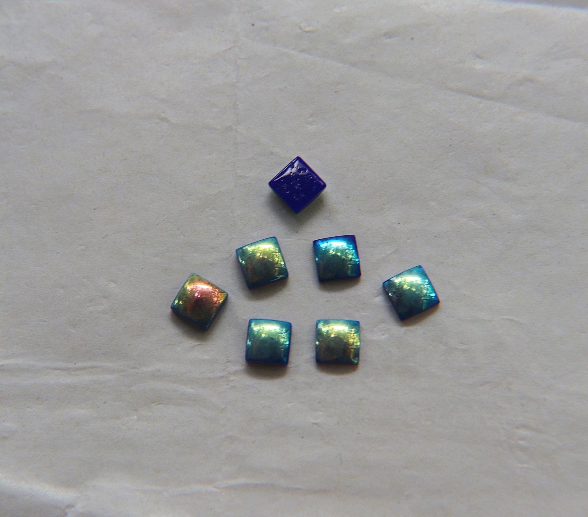 5mm Swarovski Vintage Flat Back Square Cabochon Cabs in Cobalt AB unfoiled Made in Austria 12/36/72/288/720 Pieces