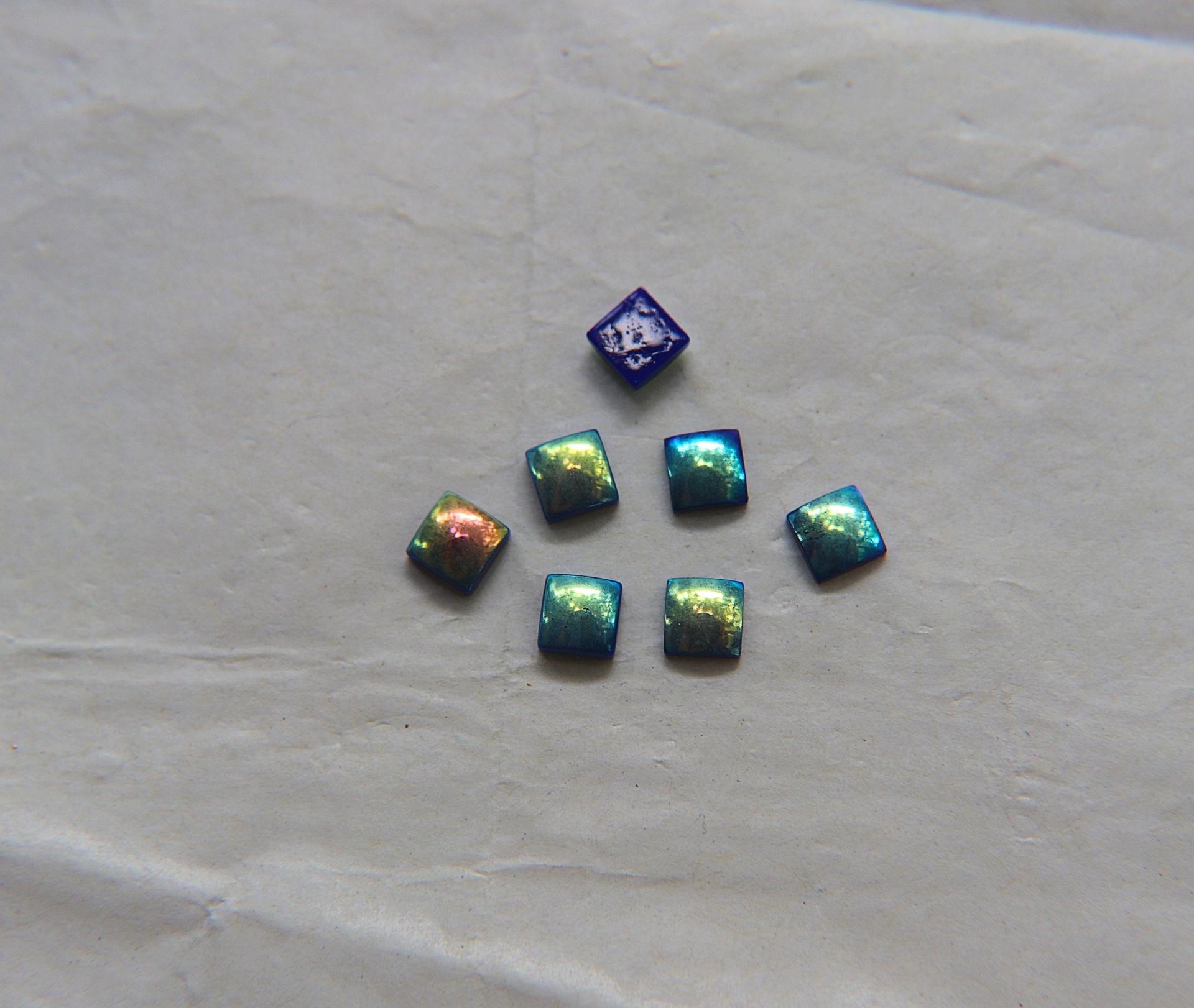 5mm Swarovski Vintage Flat Back Square Cabochon Cabs in Cobalt AB unfoiled Made in Austria 12/36/72/288/720 Pieces