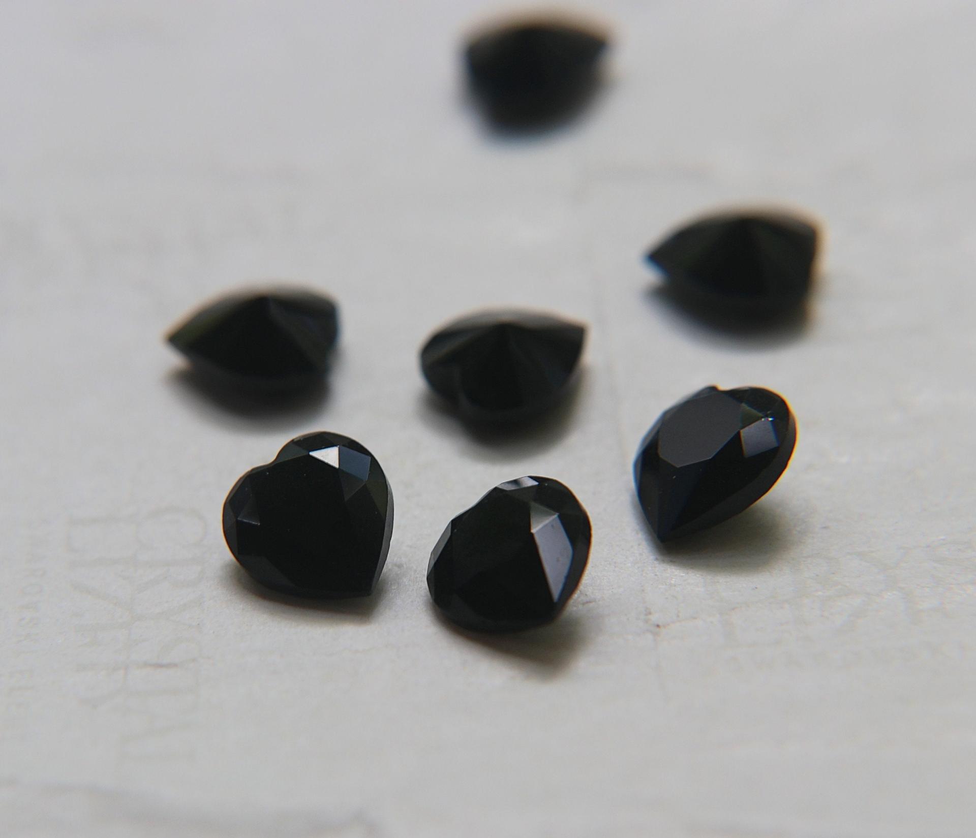 Swarovski Vintage Heart Rhinestones - 11X10.5 mm in Jet unfoiled 12/24/48 Pieces fancy stones, jewelry making