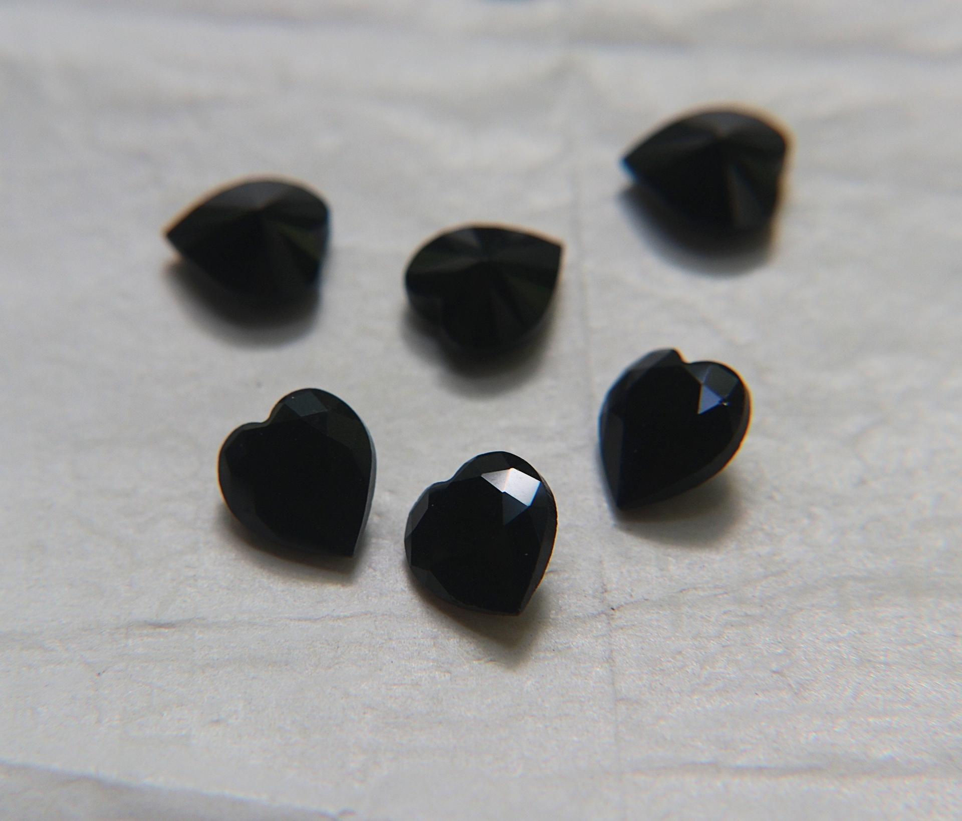 Swarovski Vintage Heart Rhinestones - 11X10.5 mm in Jet unfoiled 12/24/48 Pieces fancy stones, jewelry making