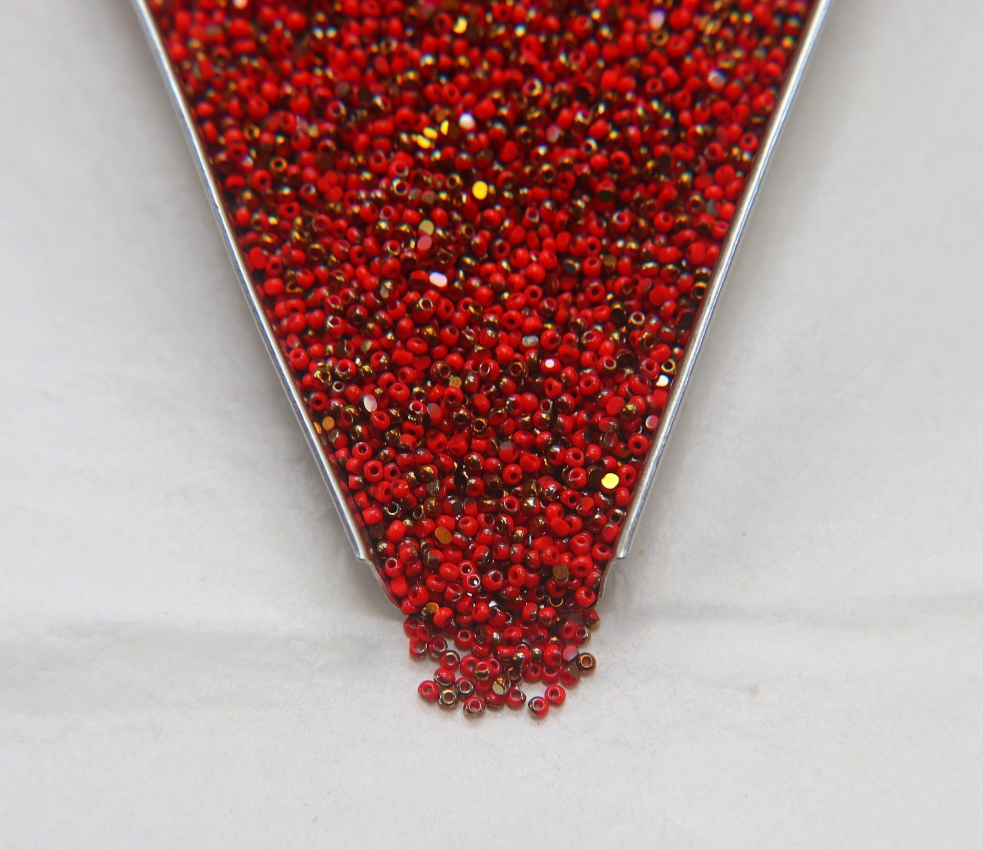 13/0 Charlotte Cut Beads Patina Opaque Red Coral Bronze Gold 5/10/20/50/250/500 Grams PREMIUM MATERIALS