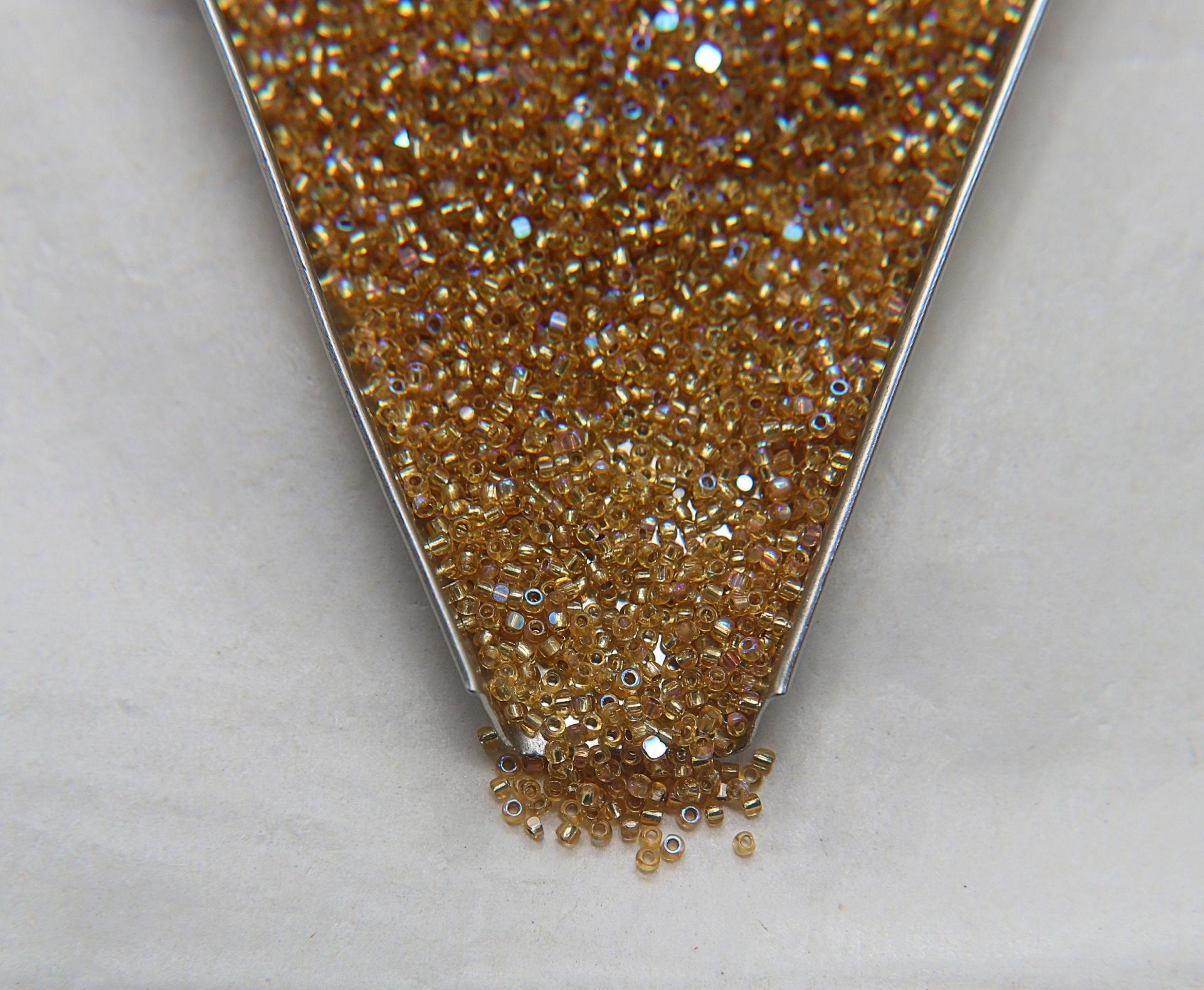 13/0 Charlotte Cut Beads Patina Gold Silver Lined Aurore Boreale 5/10/20/50/250/500 Grams embroidery materials, jewelry making, Native beads