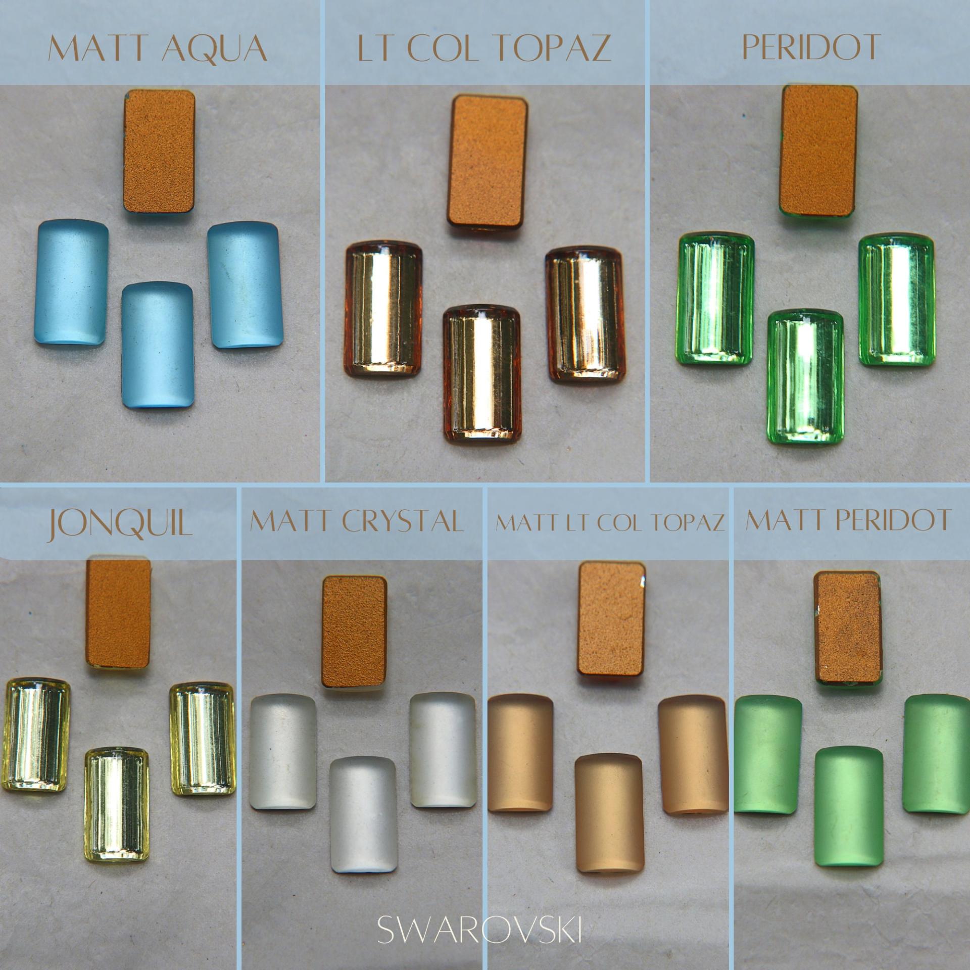 Vintage Swarovski 14x8 mm Rectangle Cabochons Dome back no holes 24/72/144/432 Pieces