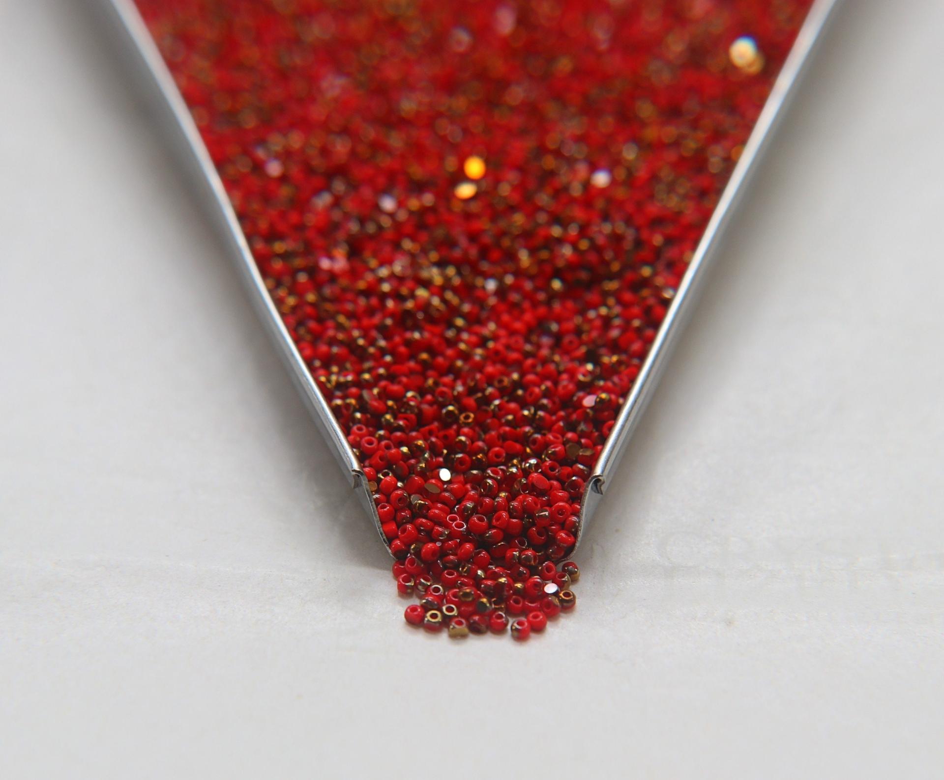 13/0 Charlotte Cut Beads Patina Opaque Red Coral Bronze Gold 5/10/20/50/250/500 Grams PREMIUM MATERIALS