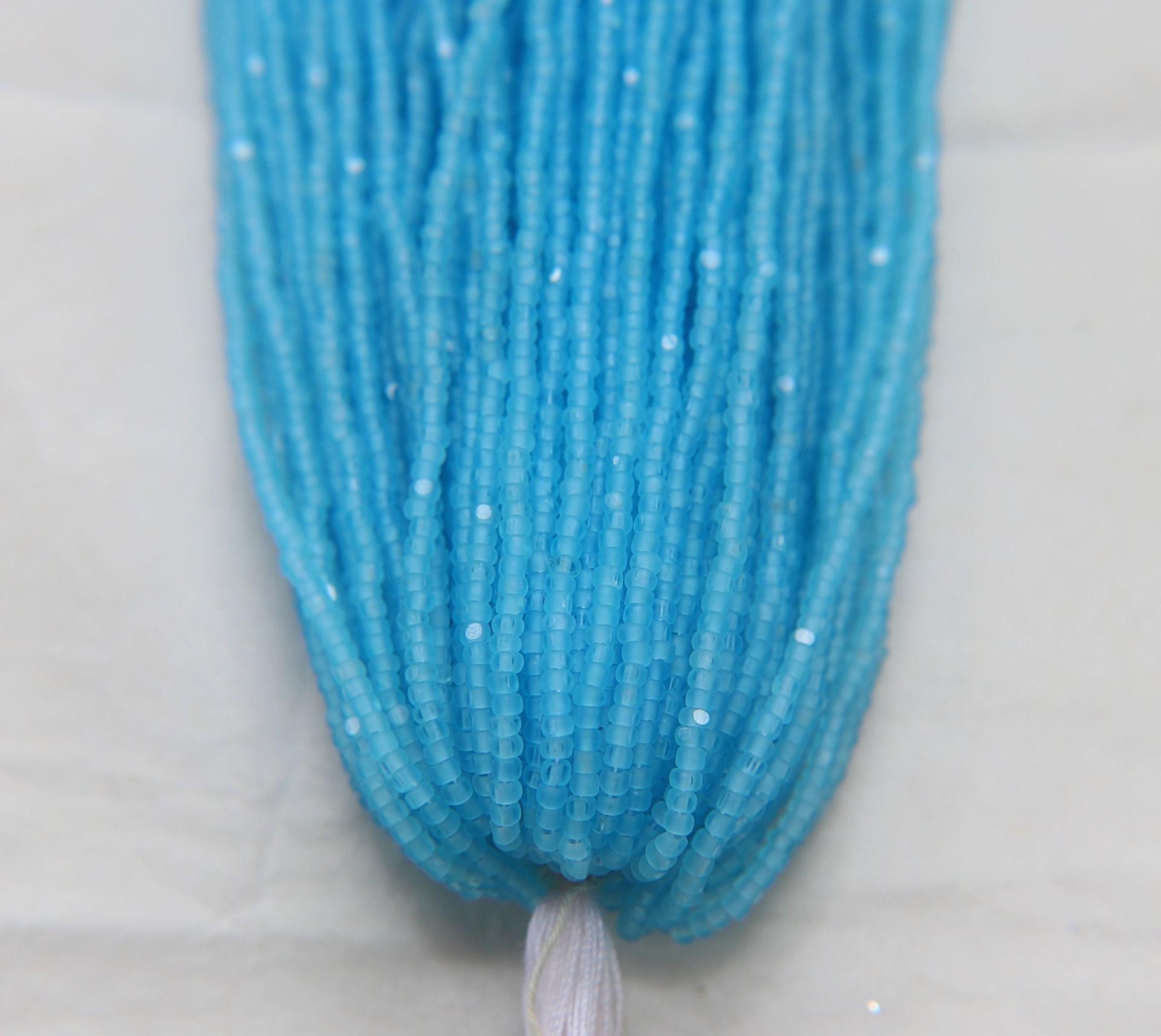 11/0 Hanks Charlotte true Cut Beads 60000 MATT Transparent Light Aqua 1/5/25/50/100 Hanks 2.0mm jewellery rare PREMIUM beads, Native Supply
