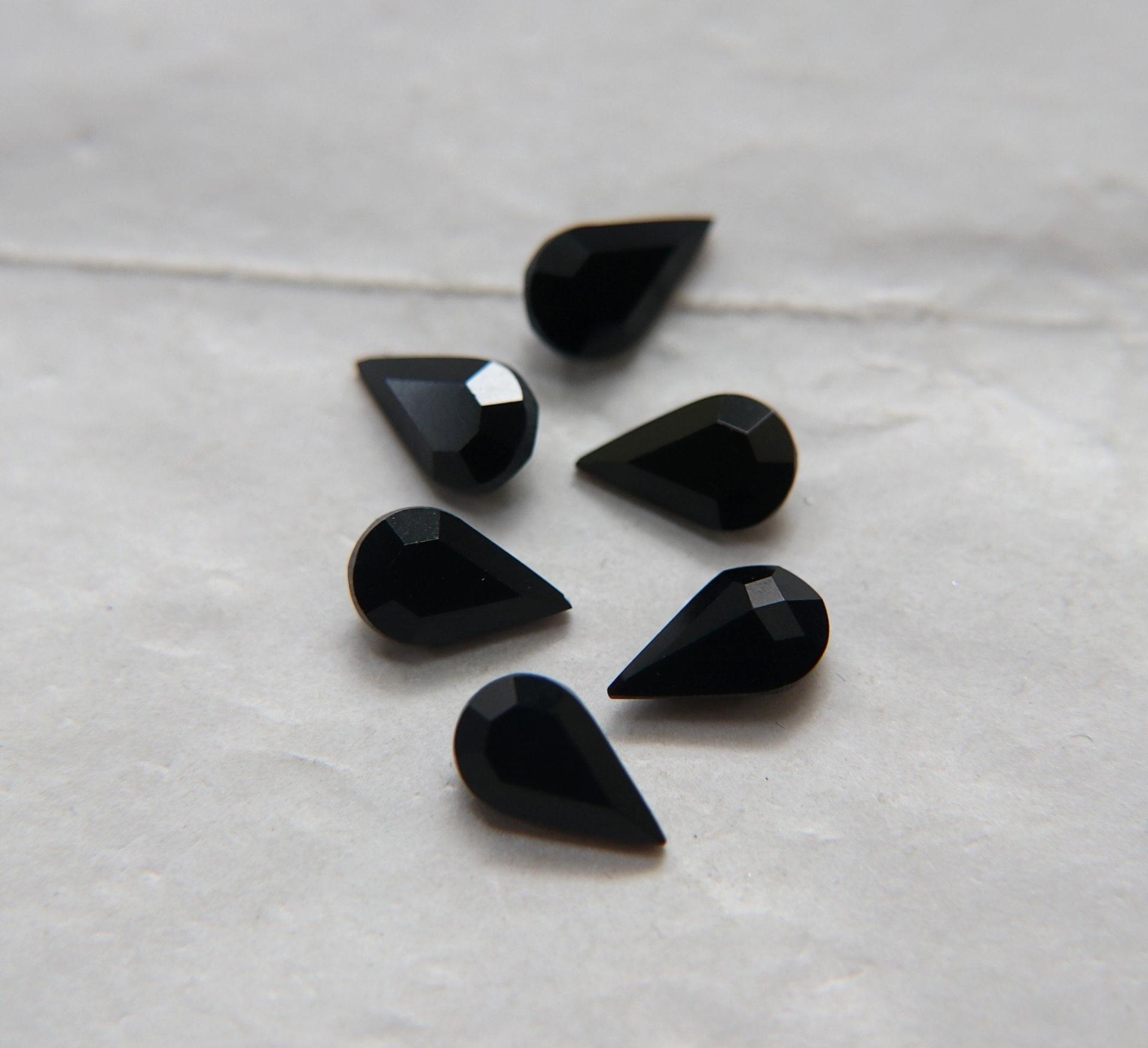 10X6 mm Vintage Swarovski fancy Pear in Jet Unfoiled 36/72/144 Pieces Jewery making stones gemstones, fancy opal stones