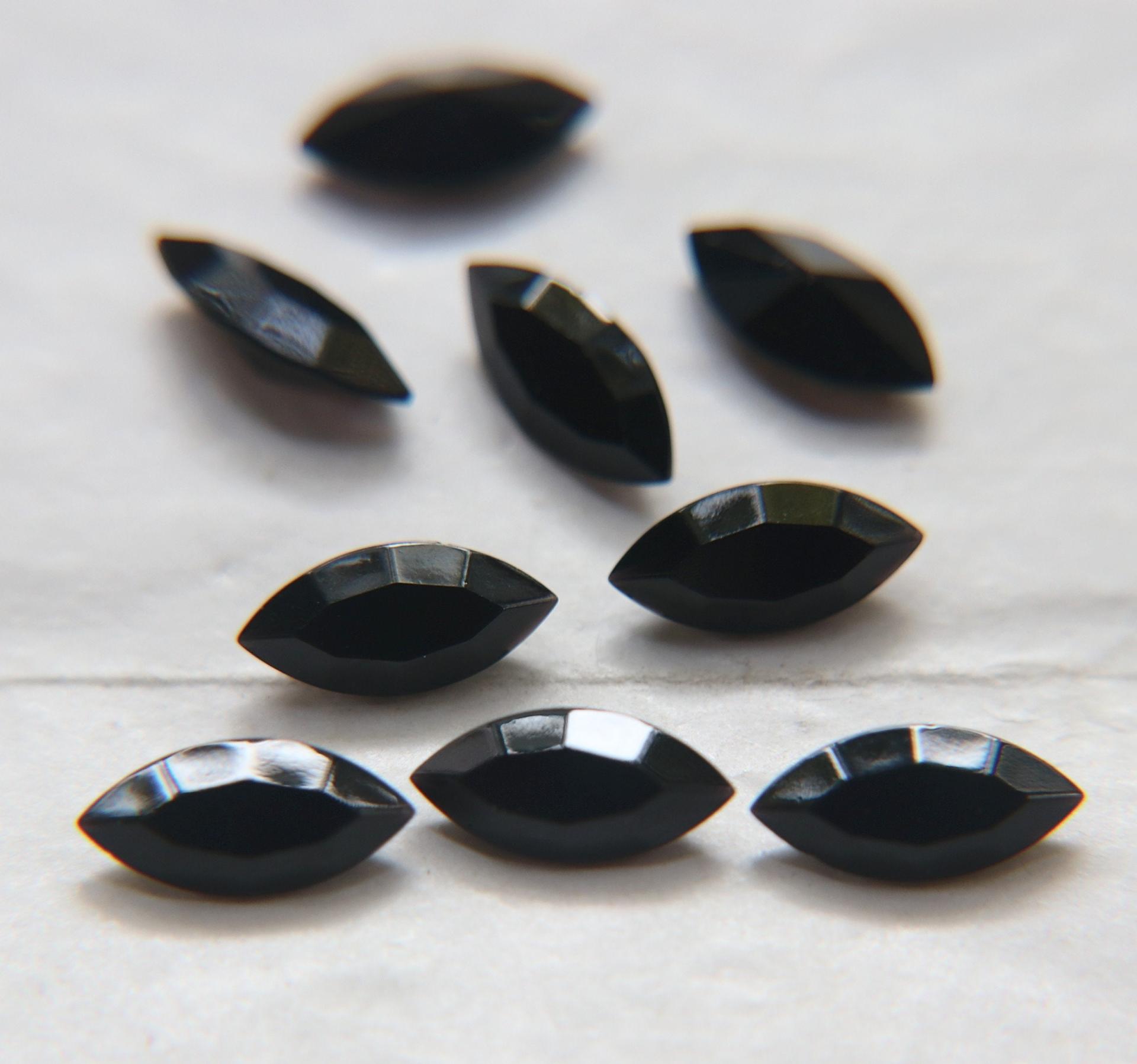 15x7 mm Swarovski fancy Jet Unfoiled 6/24 Pieces Jewery making stones gemstones, fancy opal stones