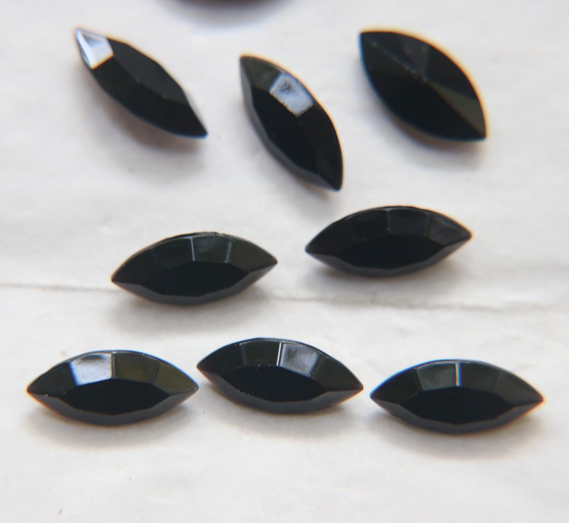 15x7 mm Swarovski fancy Jet Unfoiled 6/24 Pieces Jewery making stones gemstones, fancy opal stones