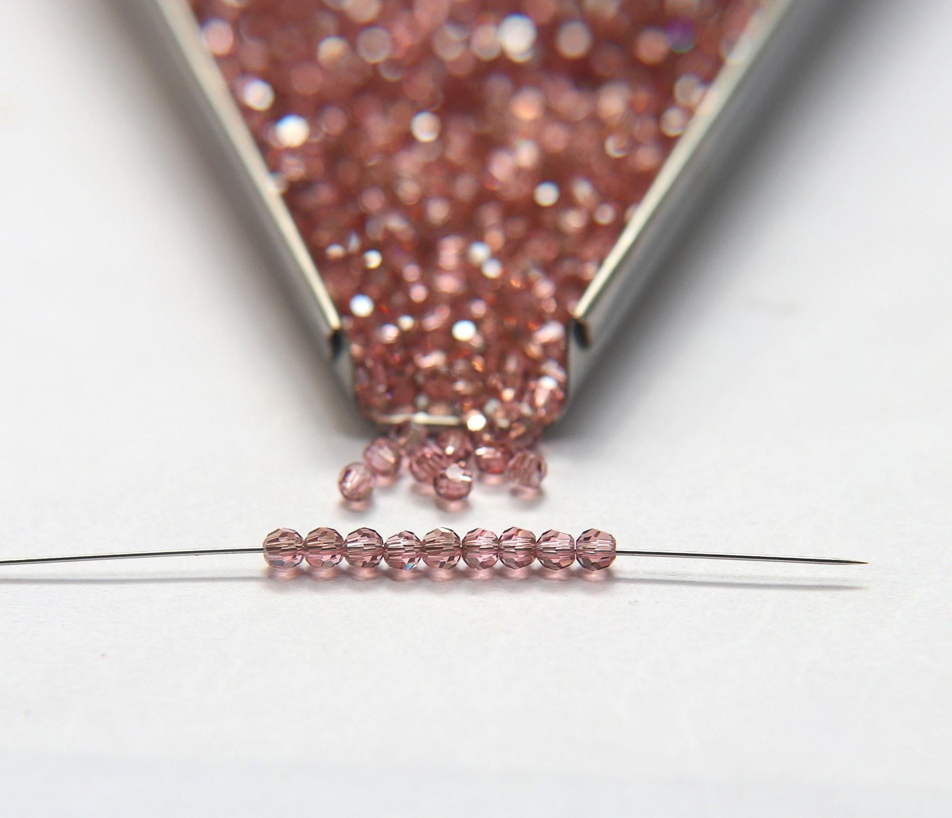 3mm Swarovski 5000 Light Rose Satin Faceted Round Beads 6/12/36/72/144/288/720/1440 Pieces Jewelry making beads