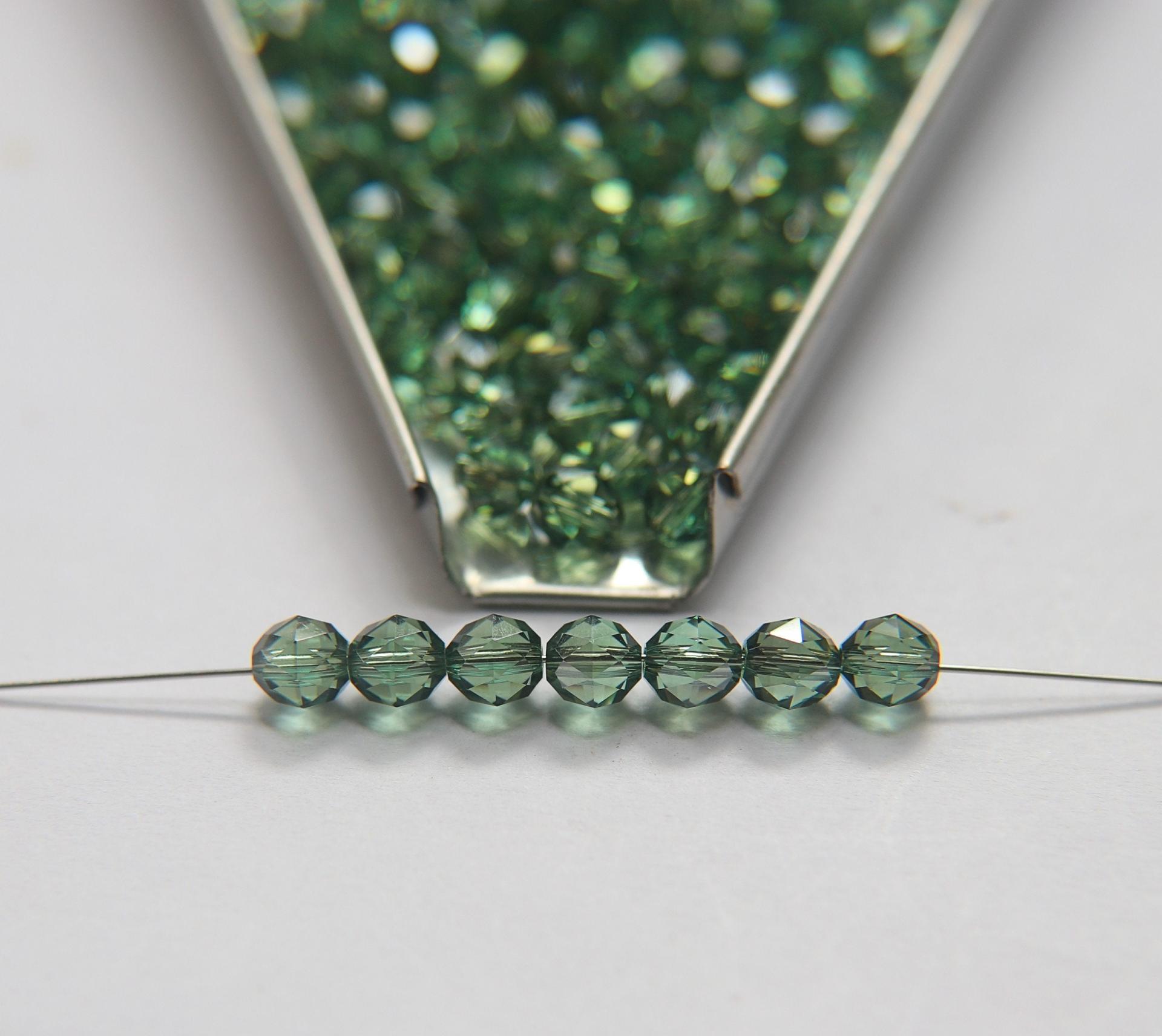 6mm Swarovski Elements Article 5025 Fern Green Satin Faceted Oval Bead 6/12/36/172/44/288/720 Pieces