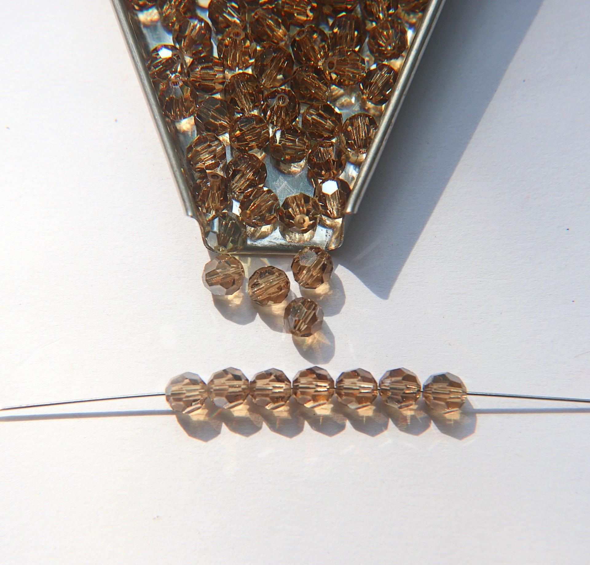 5mm Swarovski Elements Article 5000 Light Colorado Topaz Satin Faceted Round Beads 6/12/36/172/44/288/720 Pieces