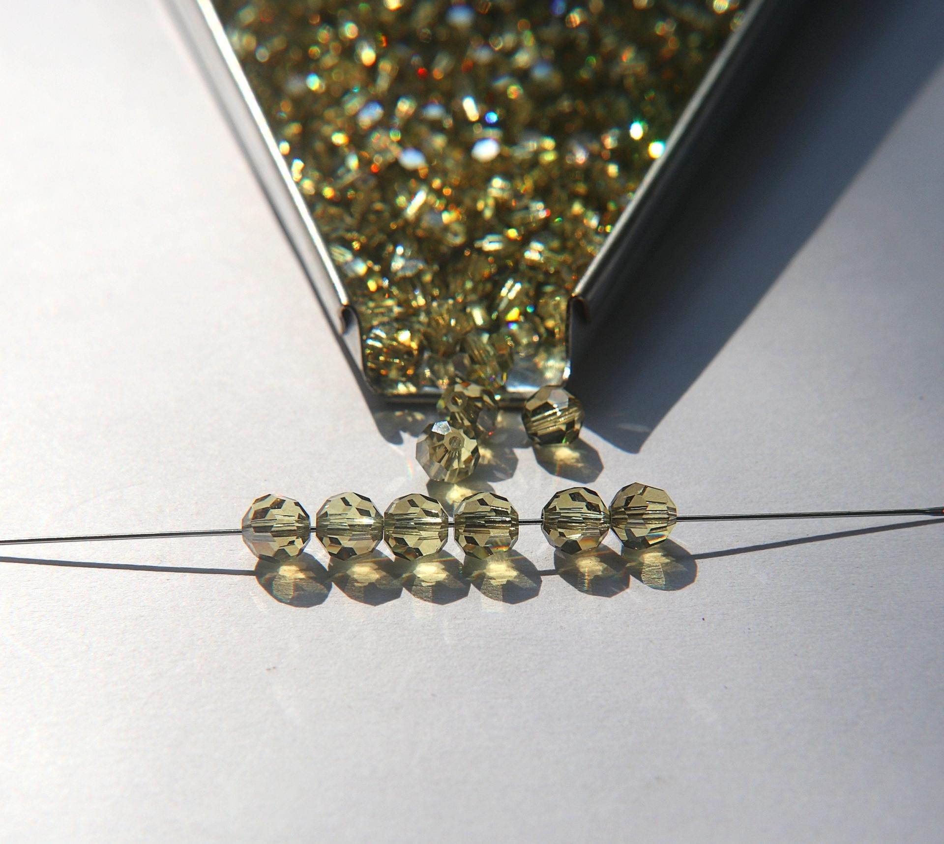5mm Swarovski Elements Article 5000 Jonquil Satin Faceted Round Beads 6/12/36/172/44/288/720 Pieces