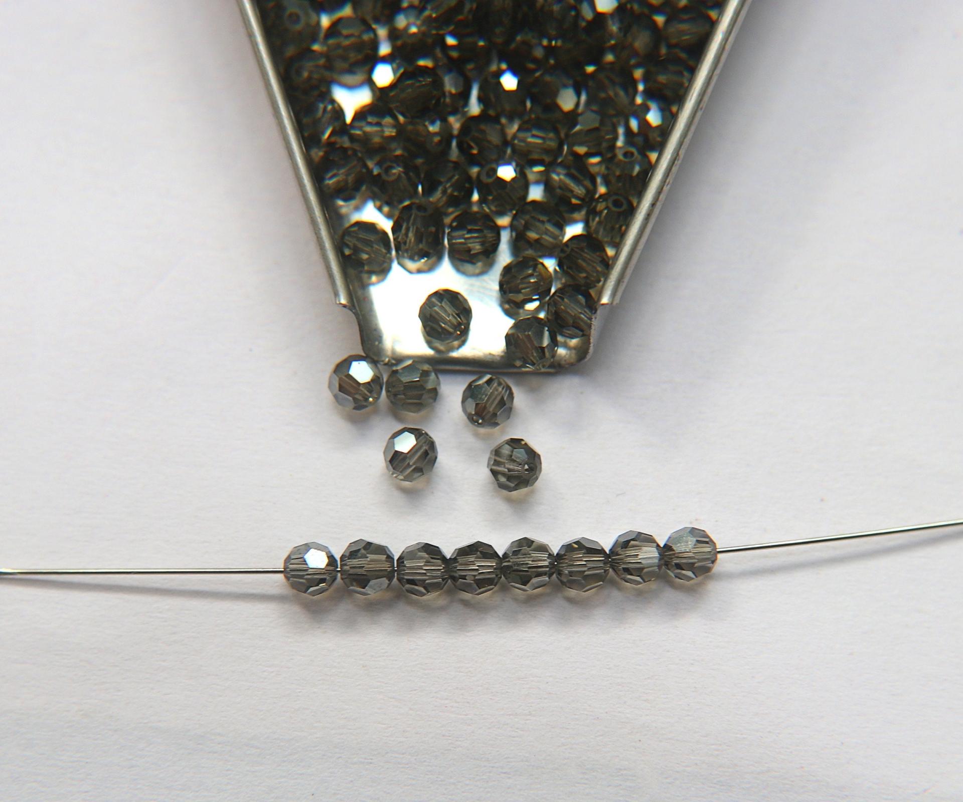 4mm Swarovski 5000 Black Diamond Satin Faceted Round Beads 6/12/36/72/144/288/720/1440 Pieces Jewelry making beads