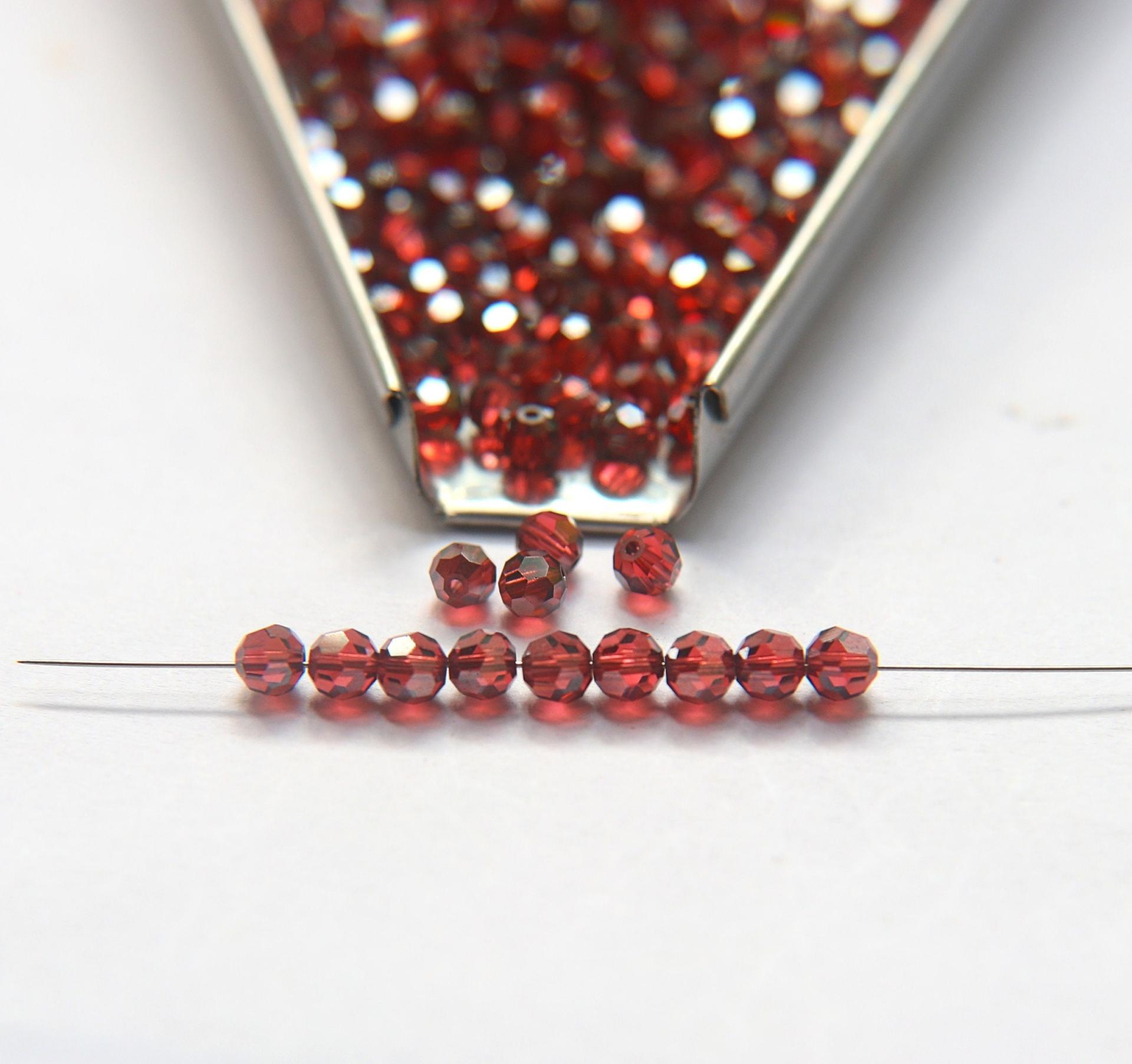 4mm Swarovski 5000 Padparadscha Satin Faceted Round Beads 6/12/36/72/144/288/720/1440 Pieces Jewelry making beads
