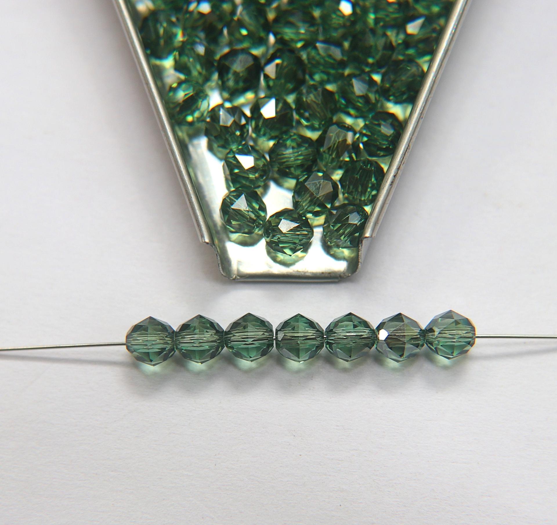6mm Swarovski Elements Article 5025 Fern Green Satin Faceted Oval Bead 6/12/36/172/44/288/720 Pieces