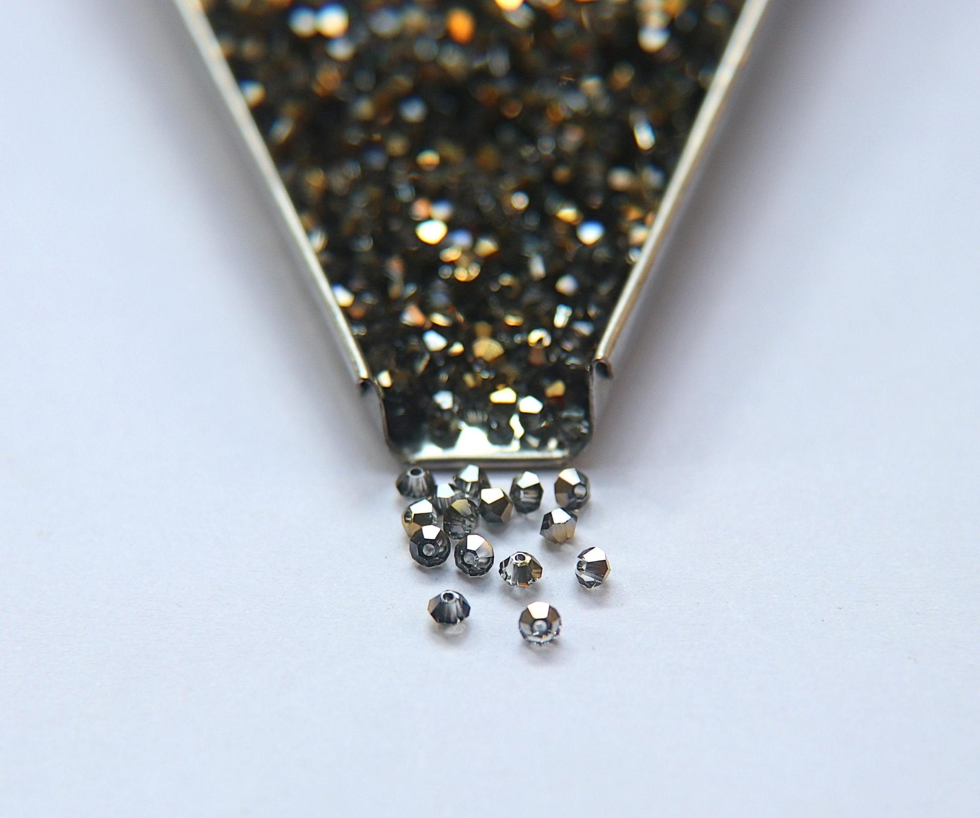 3mm Crystal Aurum Swarovski Bicone Beads 36/72/144/432/720 Pieces Jewelry findings, embroidery materials, jewelry making