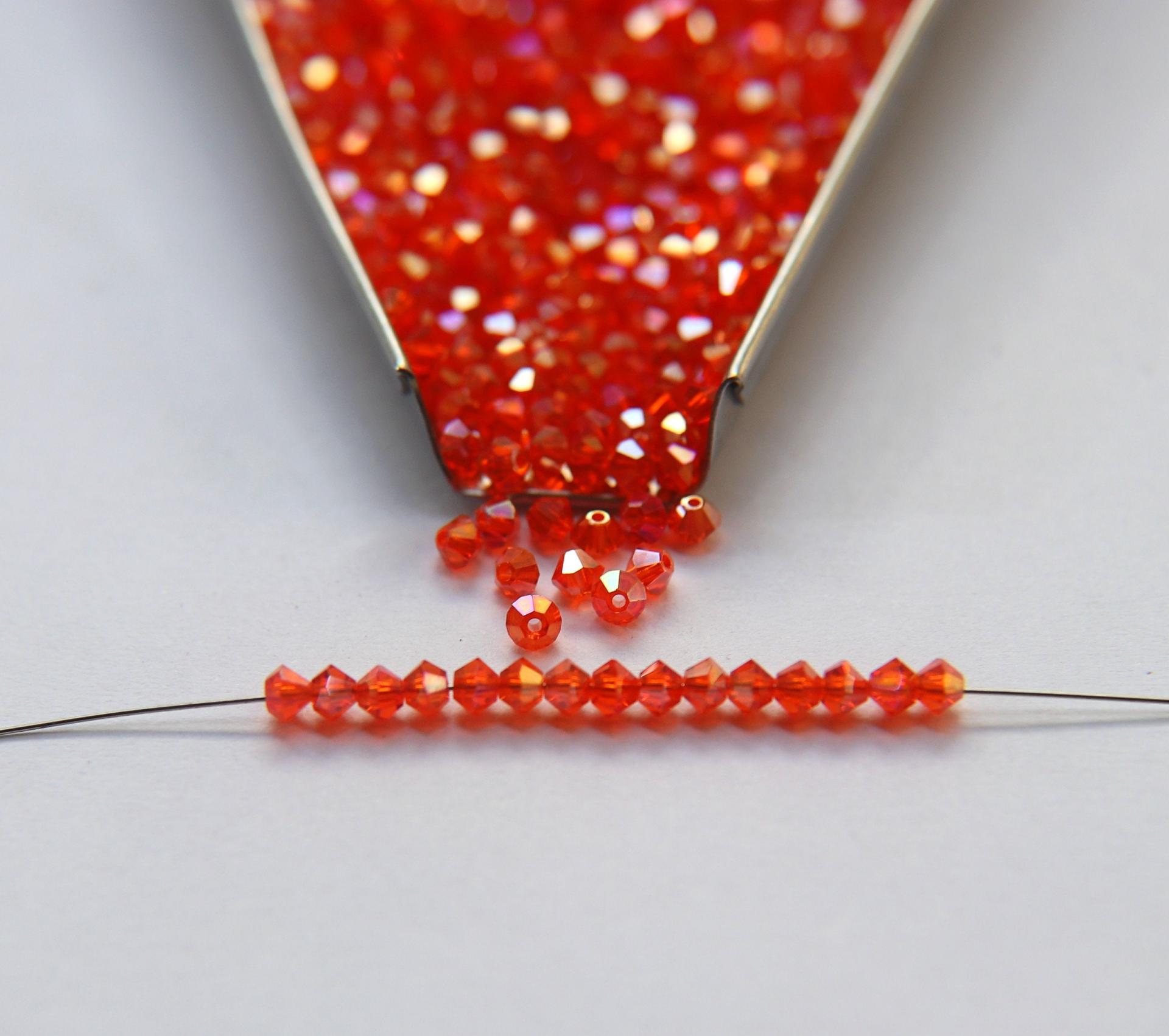 Swarovski (3/4mm) Sun Shimmer 2X FC Bicones Rainbow Beads 36/72/144/432/720 Pieces jewelry making rare findings, embroidery materials