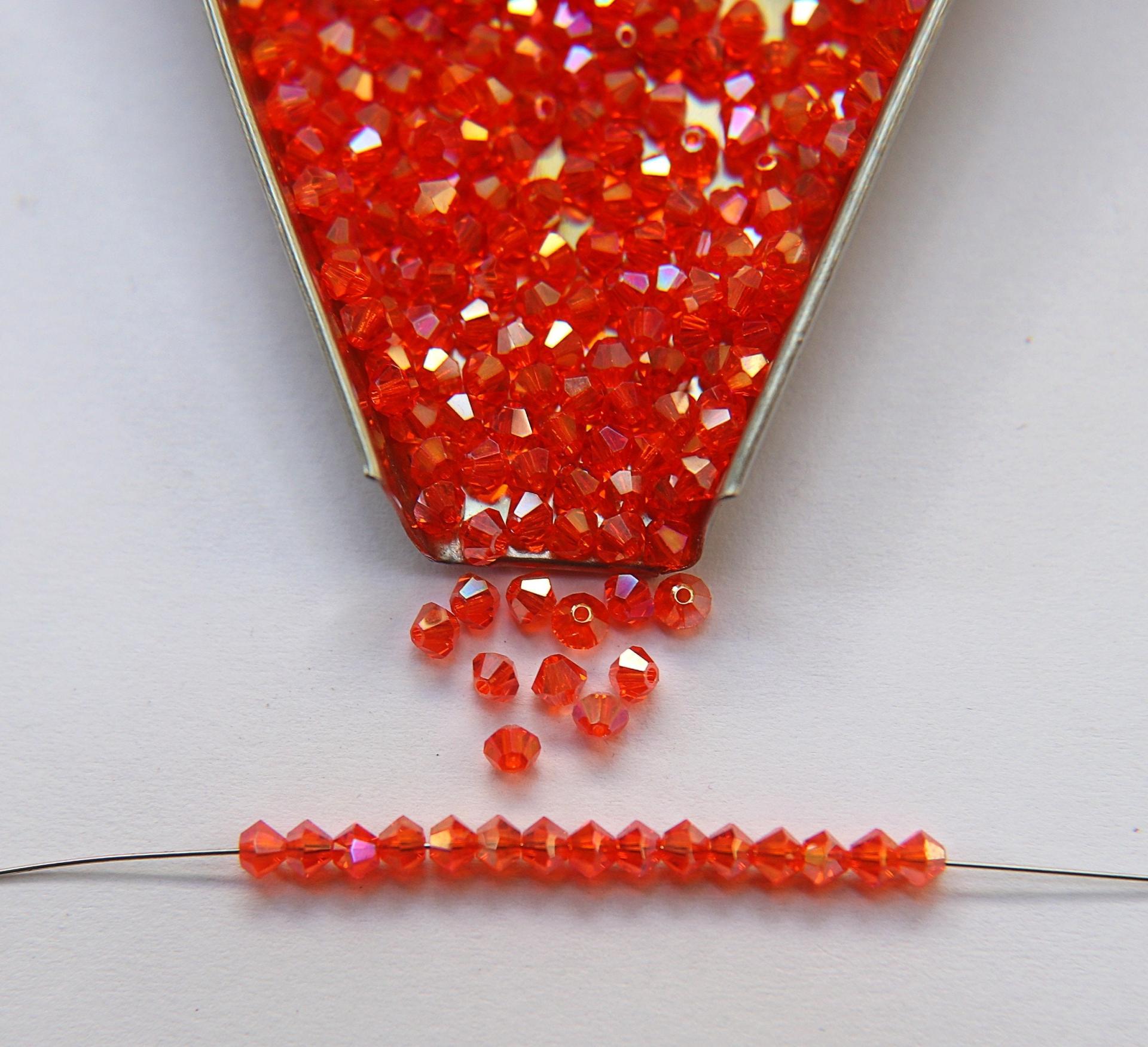 Swarovski (3/4mm) Sun Shimmer 2X FC Bicones Rainbow Beads 36/72/144/432/720 Pieces jewelry making rare findings, embroidery materials