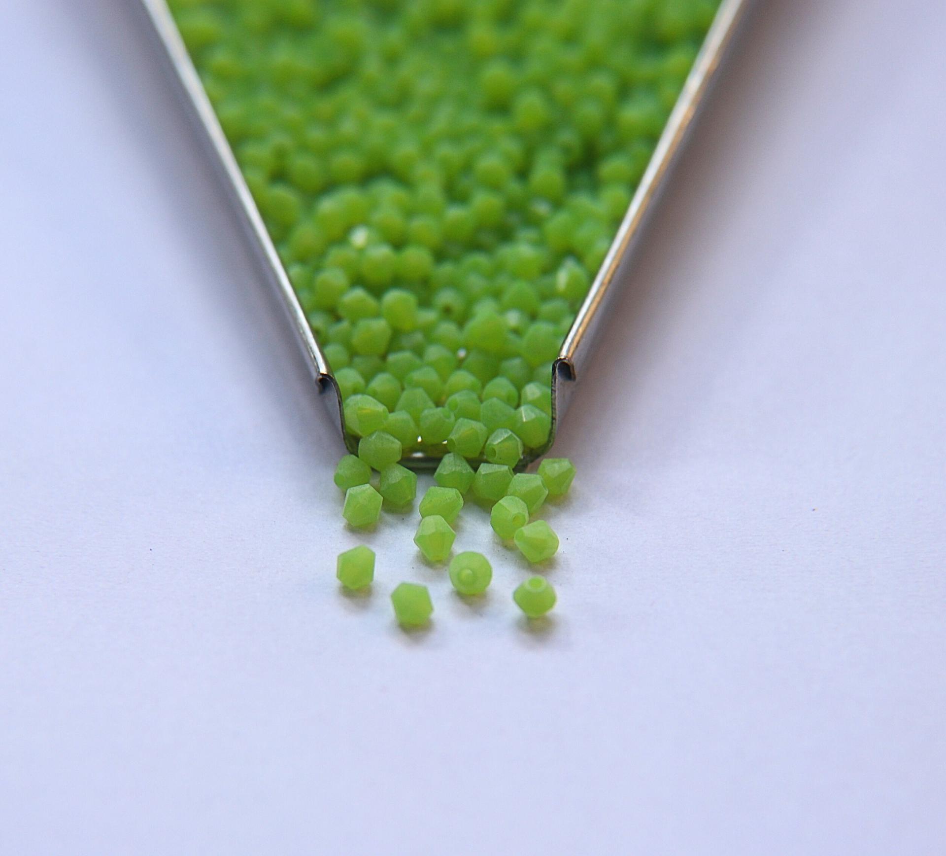 3mm Green Opal Genuine Czech Bicone 36/72/144/432/720 Pieces (51010) Jewelry findings, embroidery materials, jewelry making, craft supplies