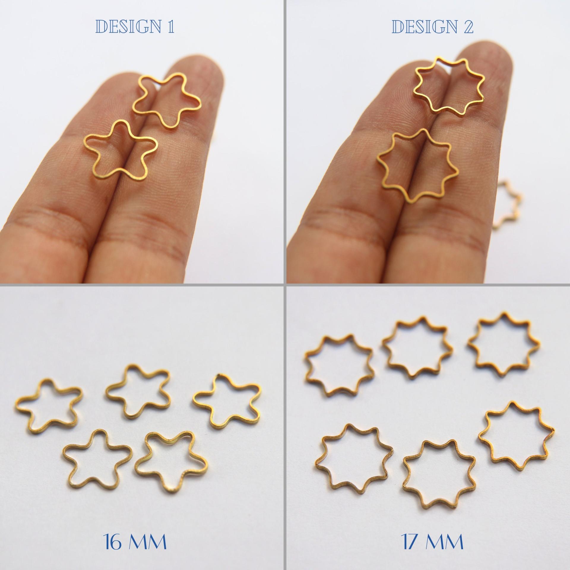 Raw Brass Hollow Star Pendant Charms -Brass Star Shape Wire Frame- Earring Findings- Geometry Stampings -Jewelry Supply 25/75/150/500 Pieces