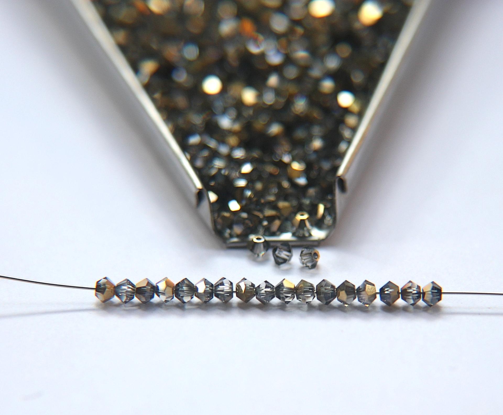 3mm Crystal Aurum Swarovski Bicone Beads 36/72/144/432/720 Pieces Jewelry findings, embroidery materials, jewelry making