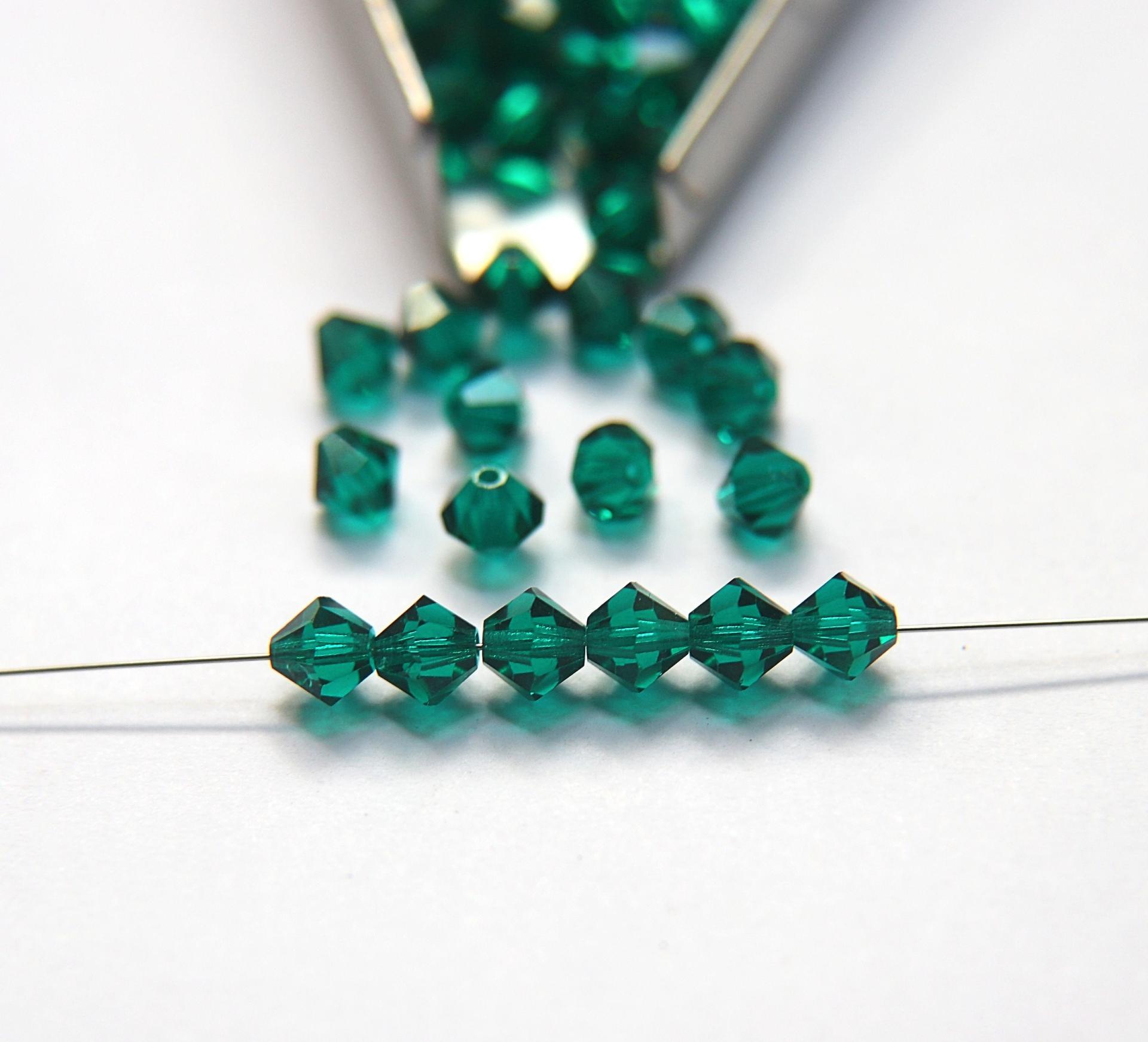 6 mm Emerald Preciosa Bicones 12/36/72/144/288 Pieces Jewelry making beads Made in Czech Republic