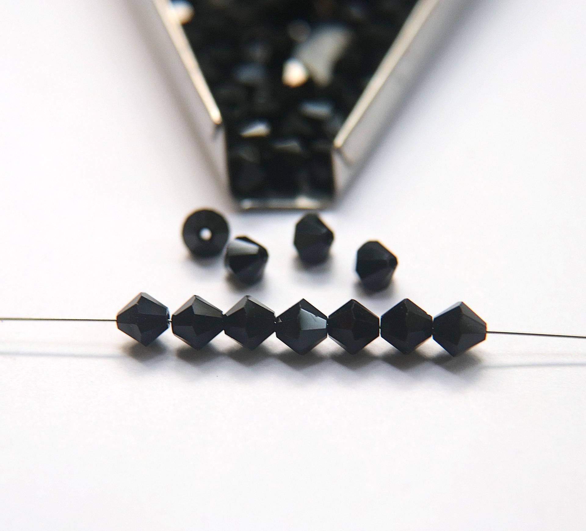 6 mm Jet Preciosa Bicones 12/36/72/144/288 Pieces Jewelry making beads Made in Czech Republic