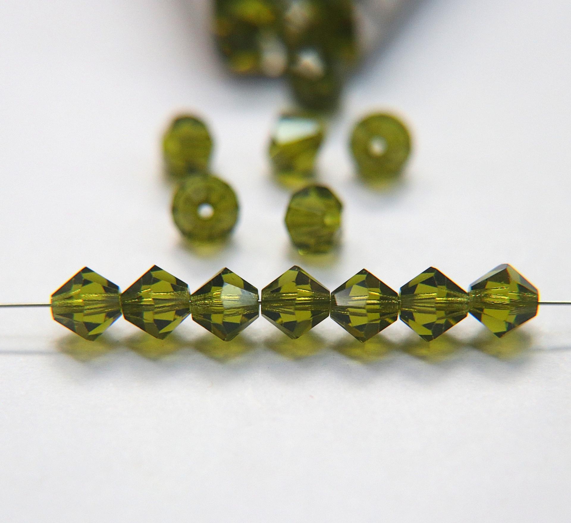6 mm Olivine Preciosa Bicones 12/36/72/144/288 Pieces Jewelry making beads Made in Czech Republic